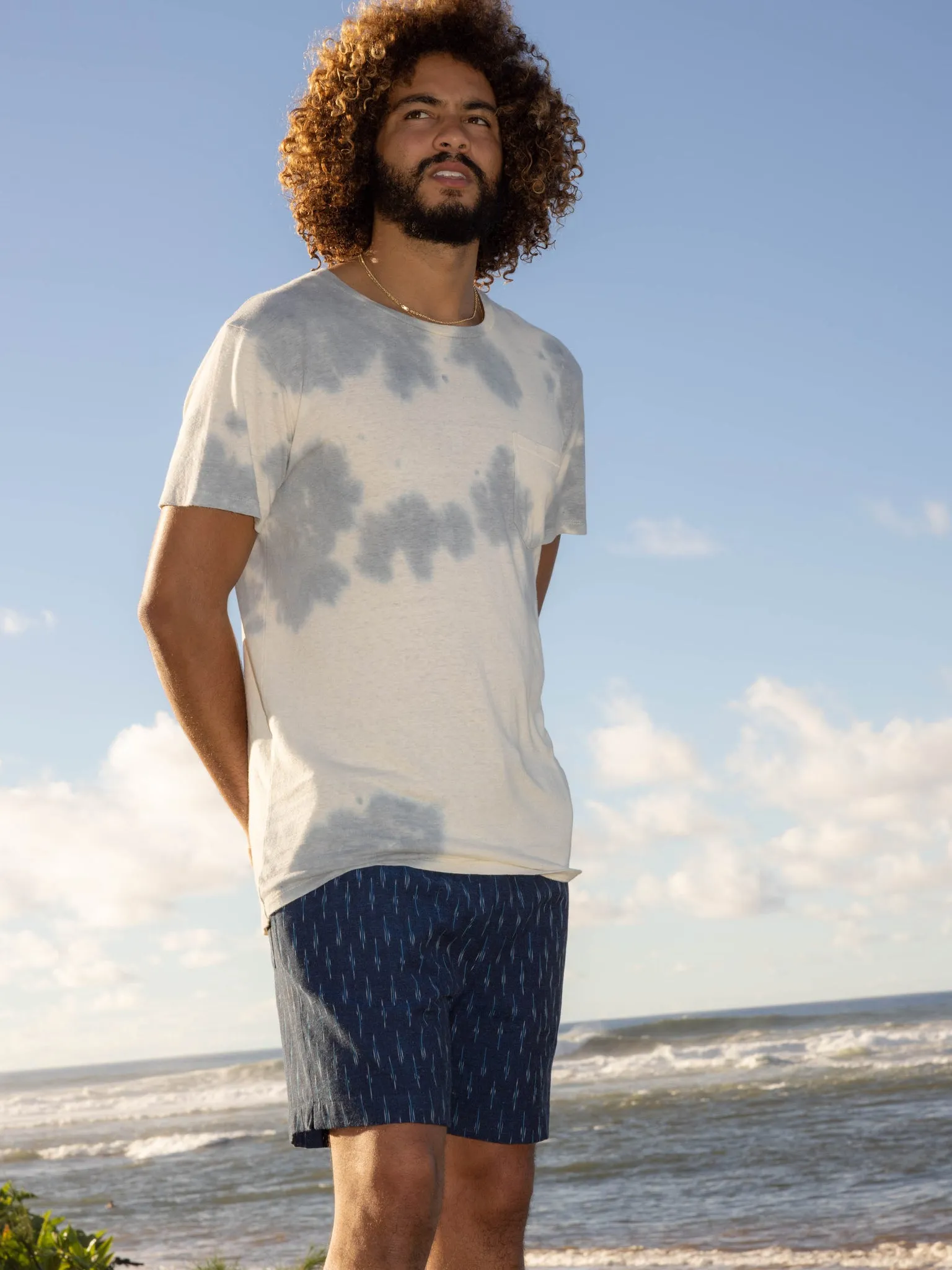 Summer Shorts - Indigo Ikat