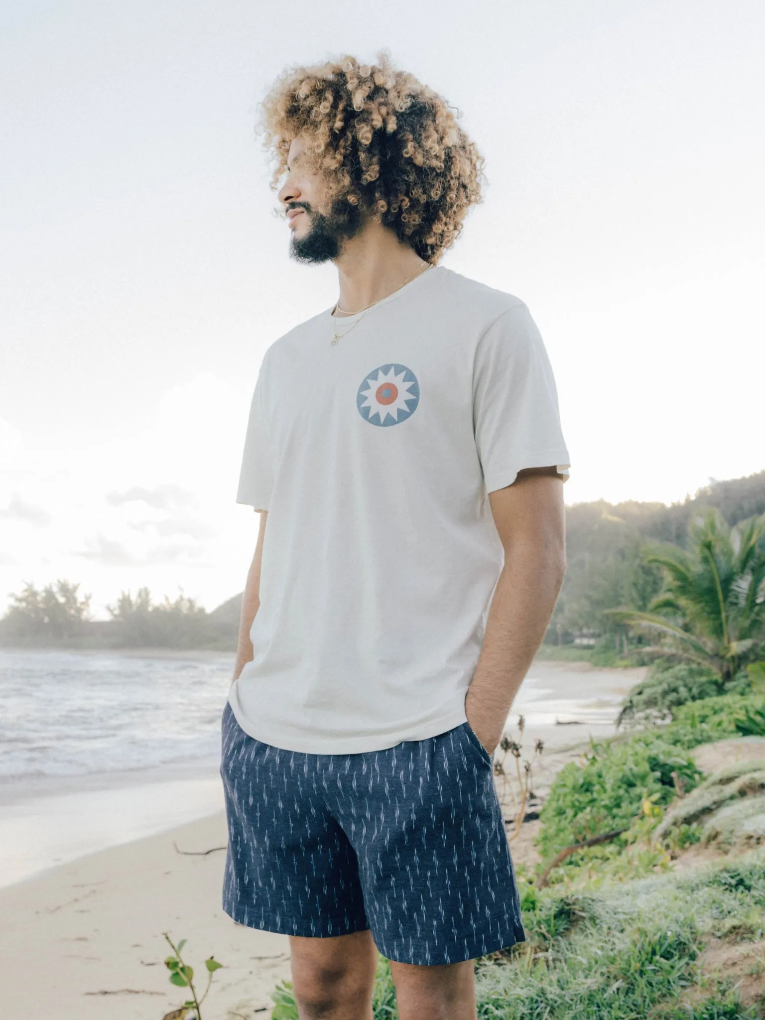 Summer Shorts - Indigo Ikat