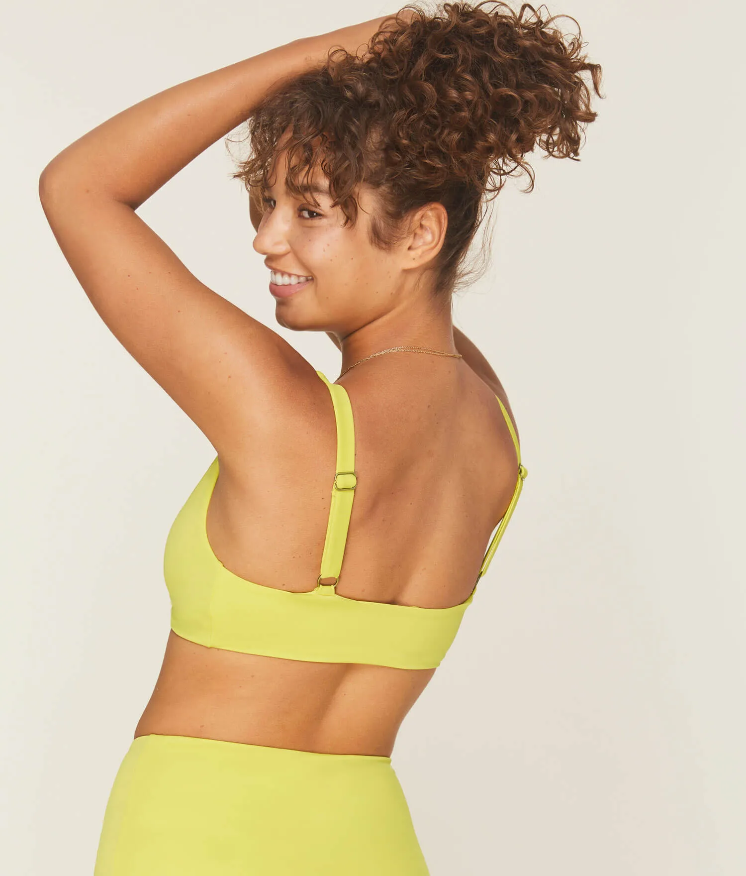 The Belmar Bikini Top - Glossy Eco Nylon - Honeysuckle (Archive)