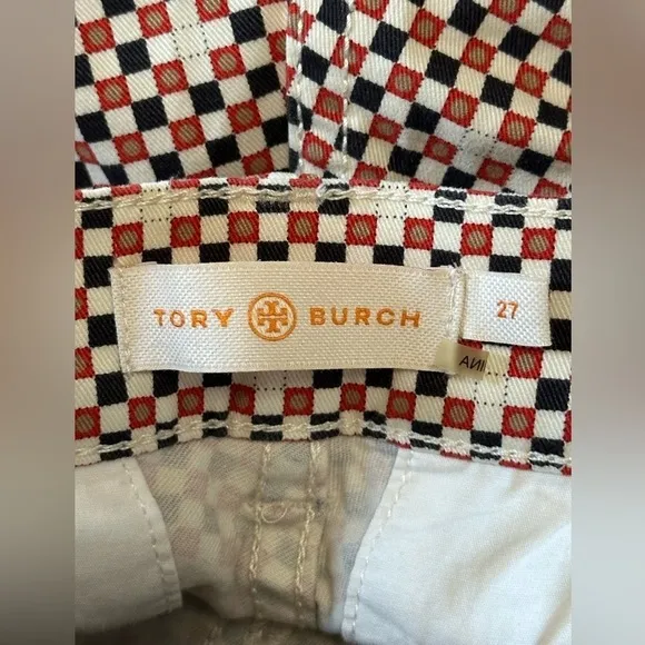 Tory Burch Kaine Geometric Patterned Straight leg Pants Women’s Size 27 EUC