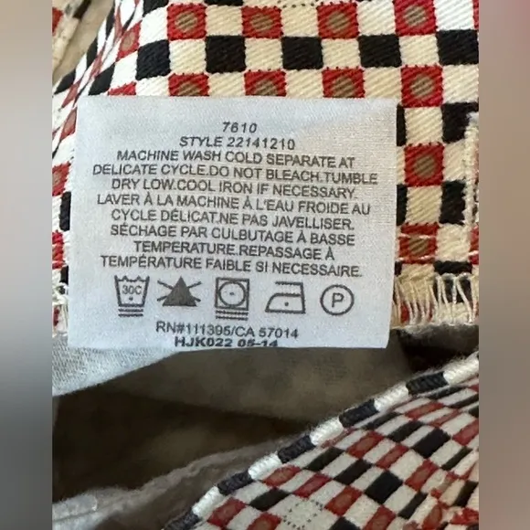 Tory Burch Kaine Geometric Patterned Straight leg Pants Women’s Size 27 EUC
