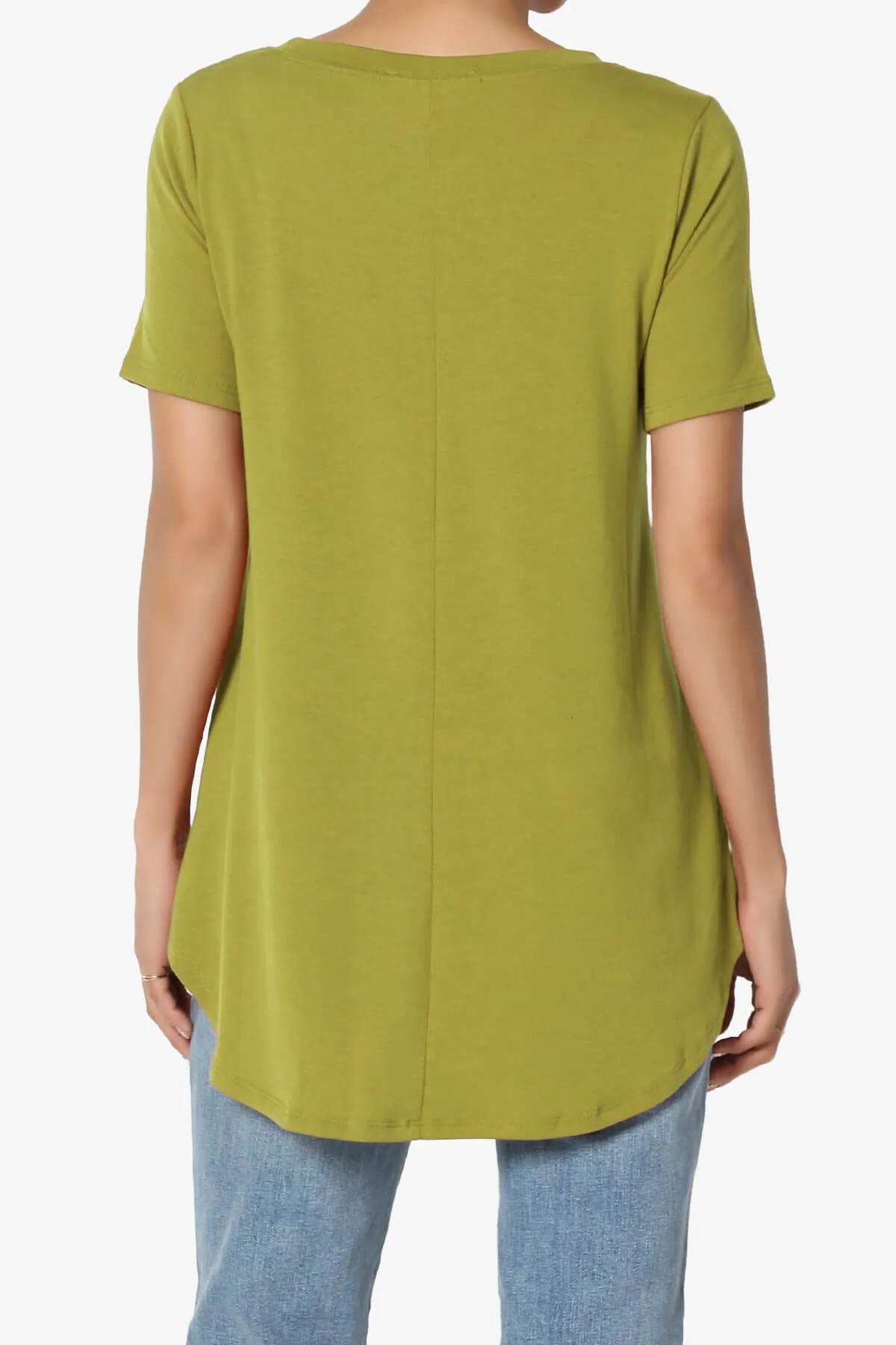Tristan Essential Short Sleeve Round Hem Top PLUS