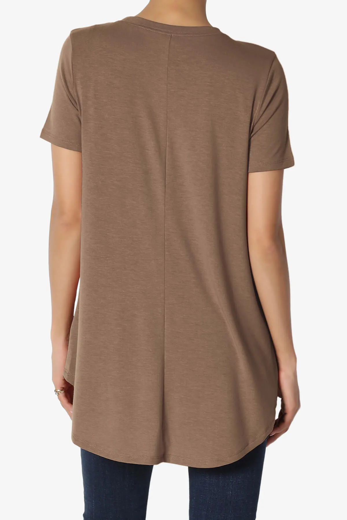 Tristan Essential Short Sleeve Round Hem Top PLUS