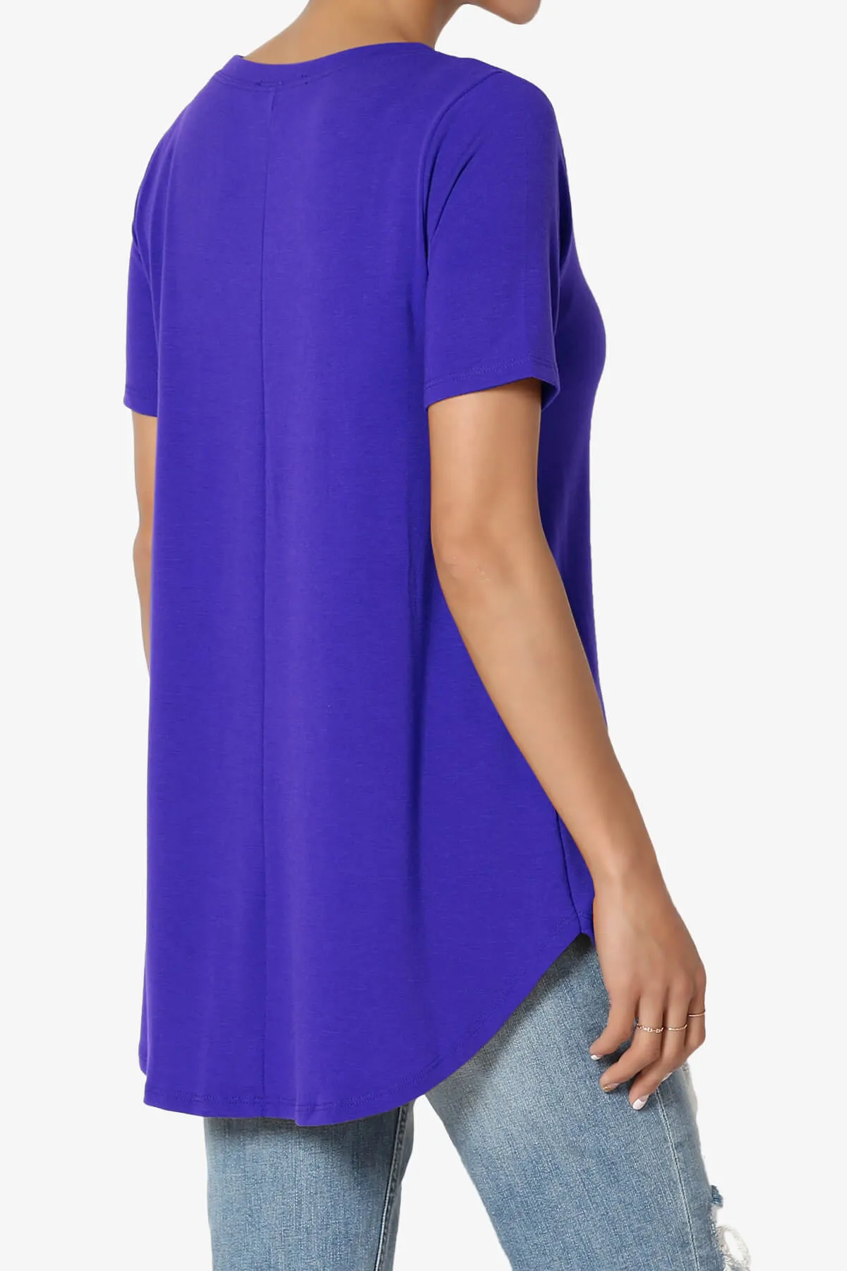 Tristan Essential Short Sleeve Round Hem Top PLUS