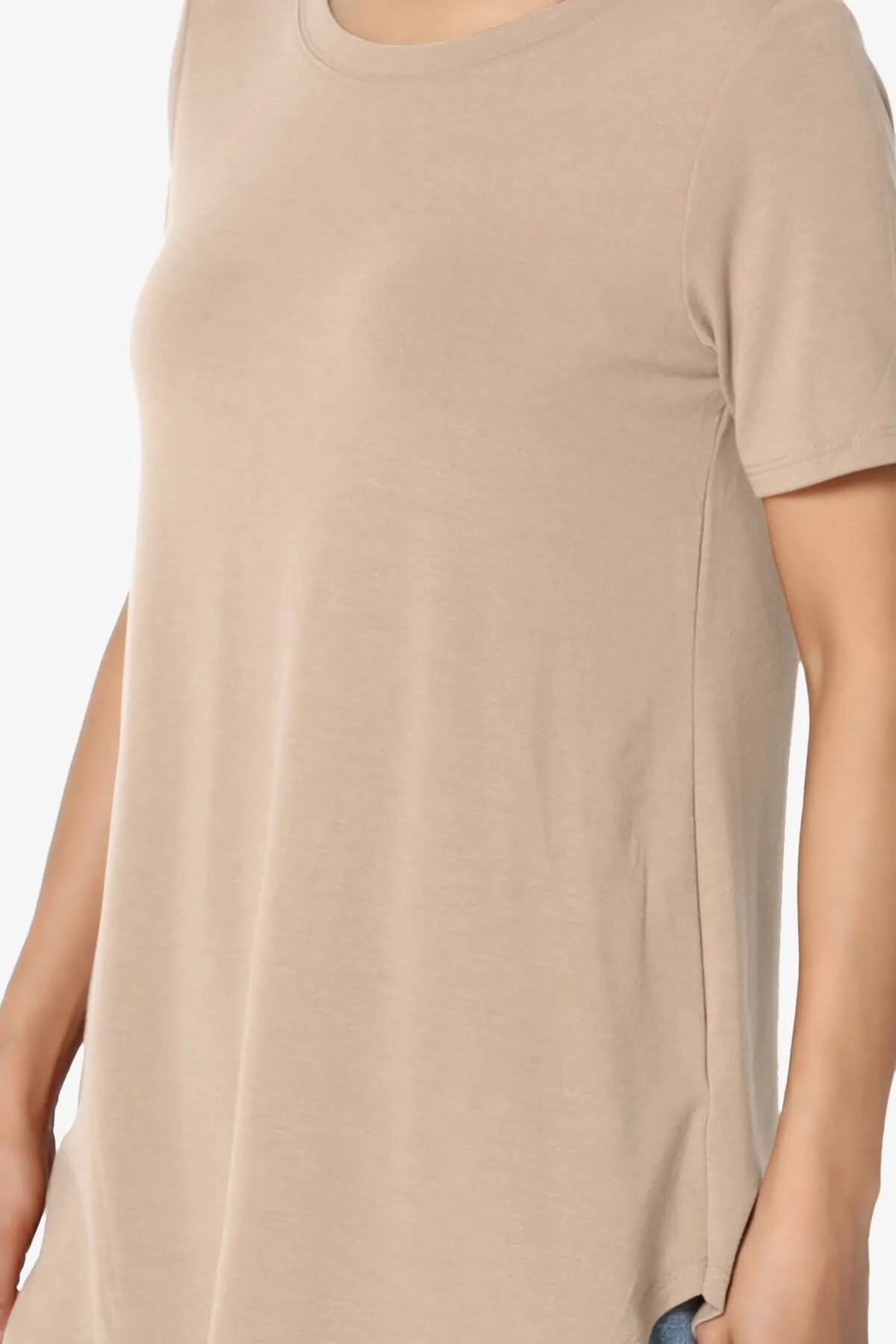 Tristan Essential Short Sleeve Round Hem Top PLUS