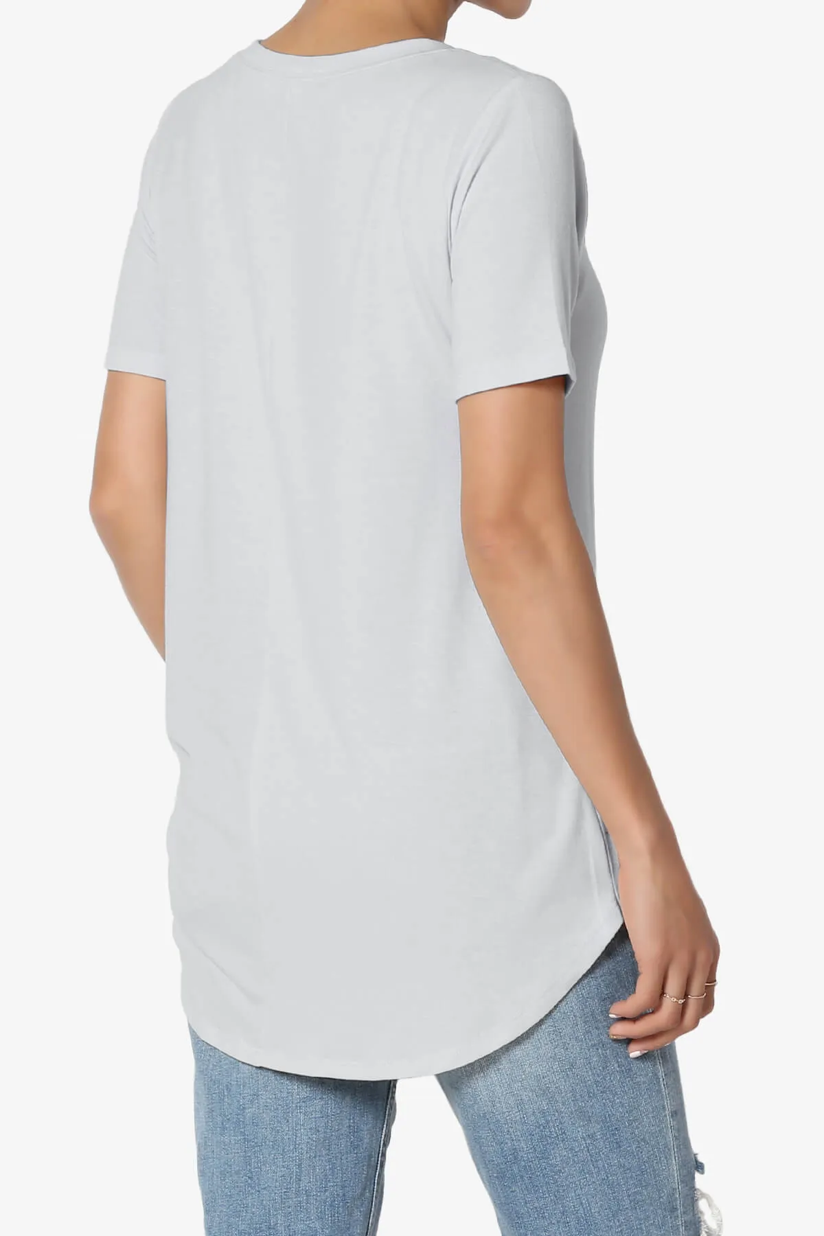 Tristan Essential Short Sleeve Round Hem Top PLUS