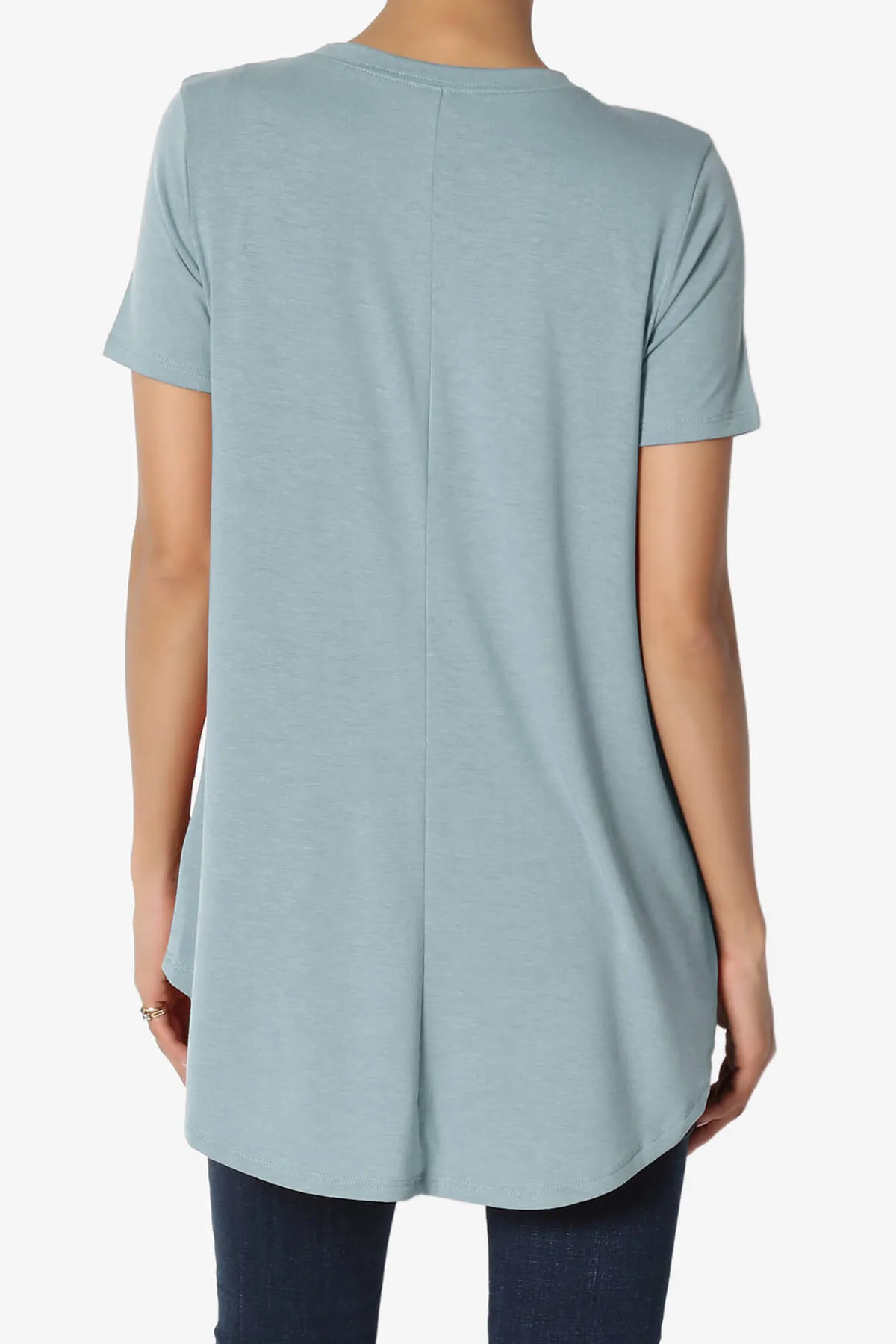 Tristan Essential Short Sleeve Round Hem Top PLUS
