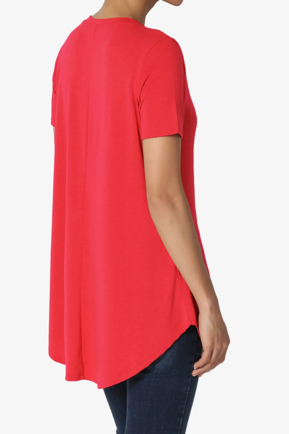 Tristan Essential Short Sleeve Round Hem Top PLUS