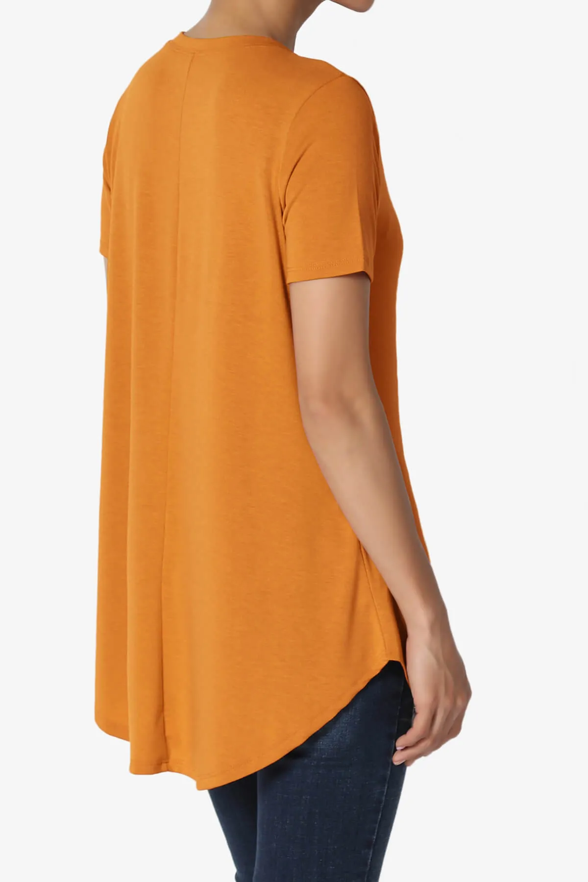 Tristan Essential Short Sleeve Round Hem Top PLUS