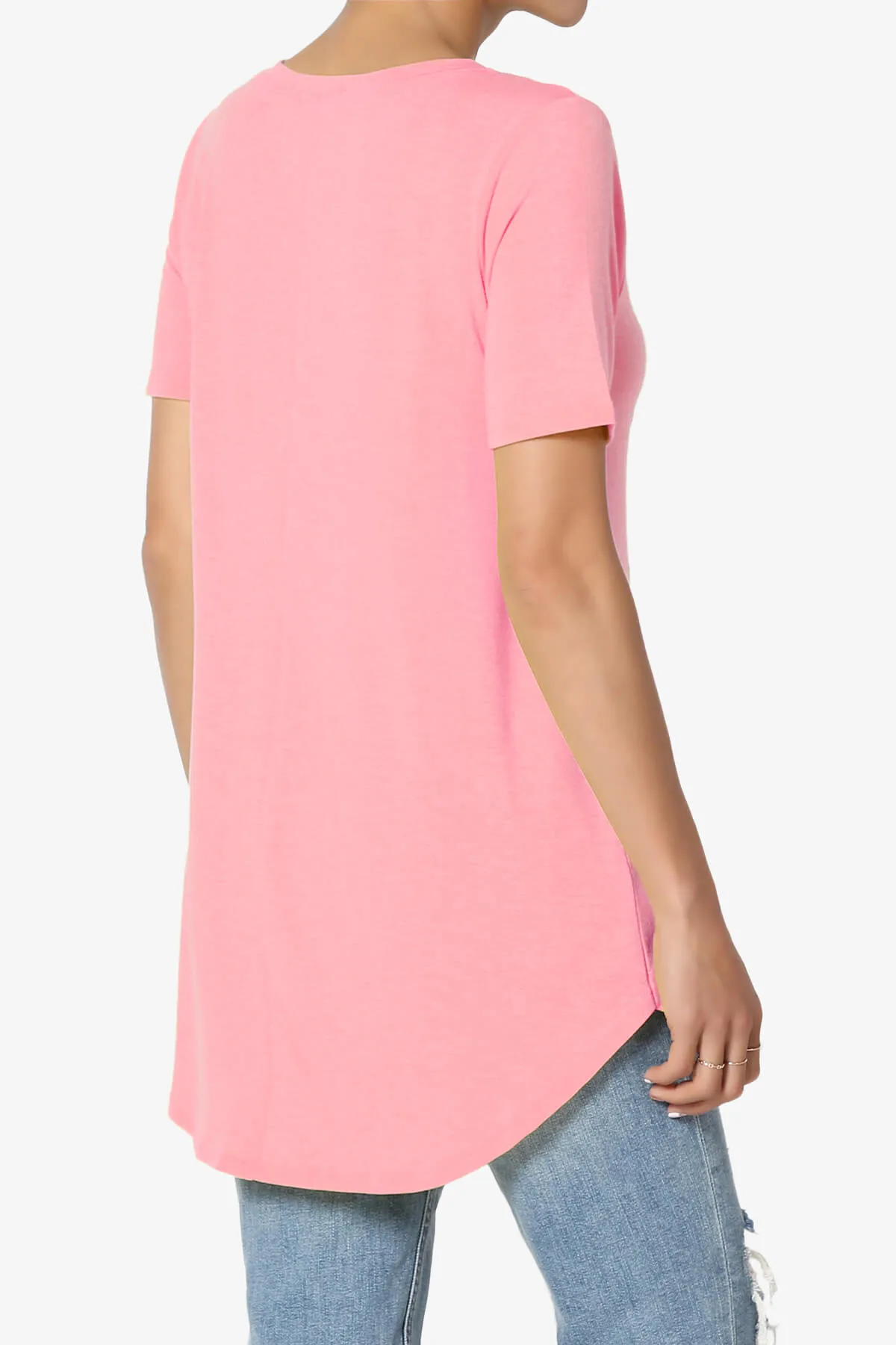 Tristan Essential Short Sleeve Round Hem Top PLUS