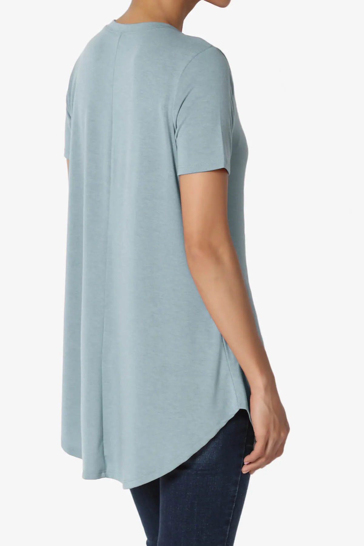 Tristan Essential Short Sleeve Round Hem Top PLUS