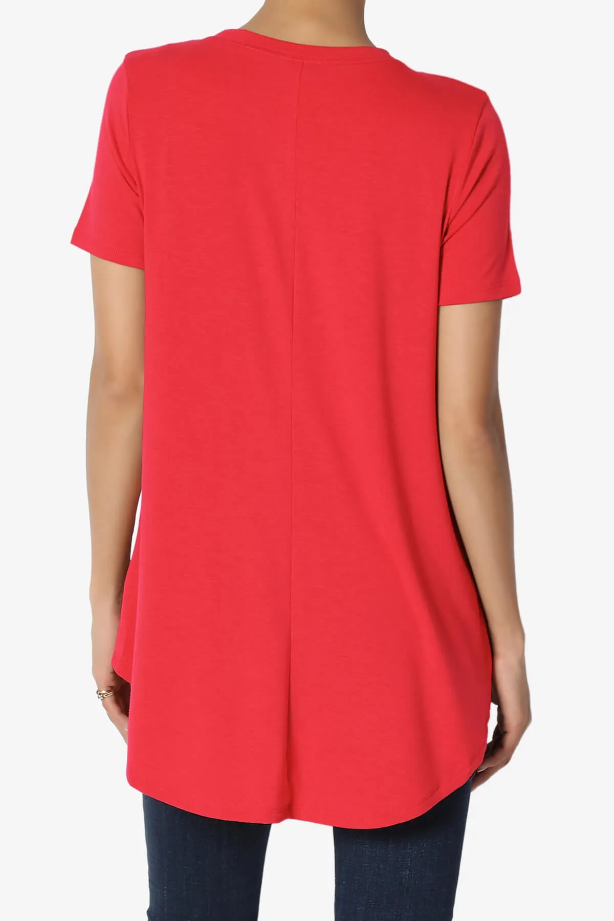 Tristan Essential Short Sleeve Round Hem Top PLUS