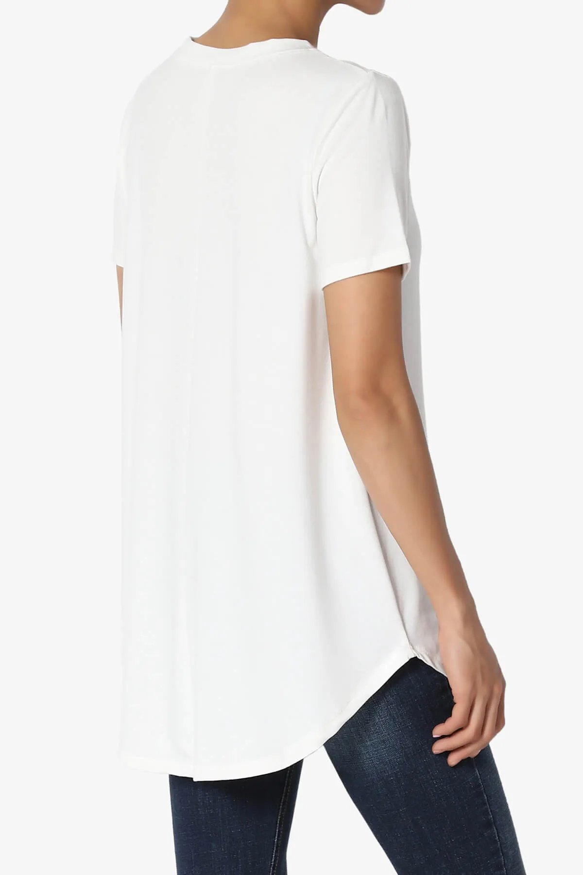 Tristan Essential Short Sleeve Round Hem Top PLUS
