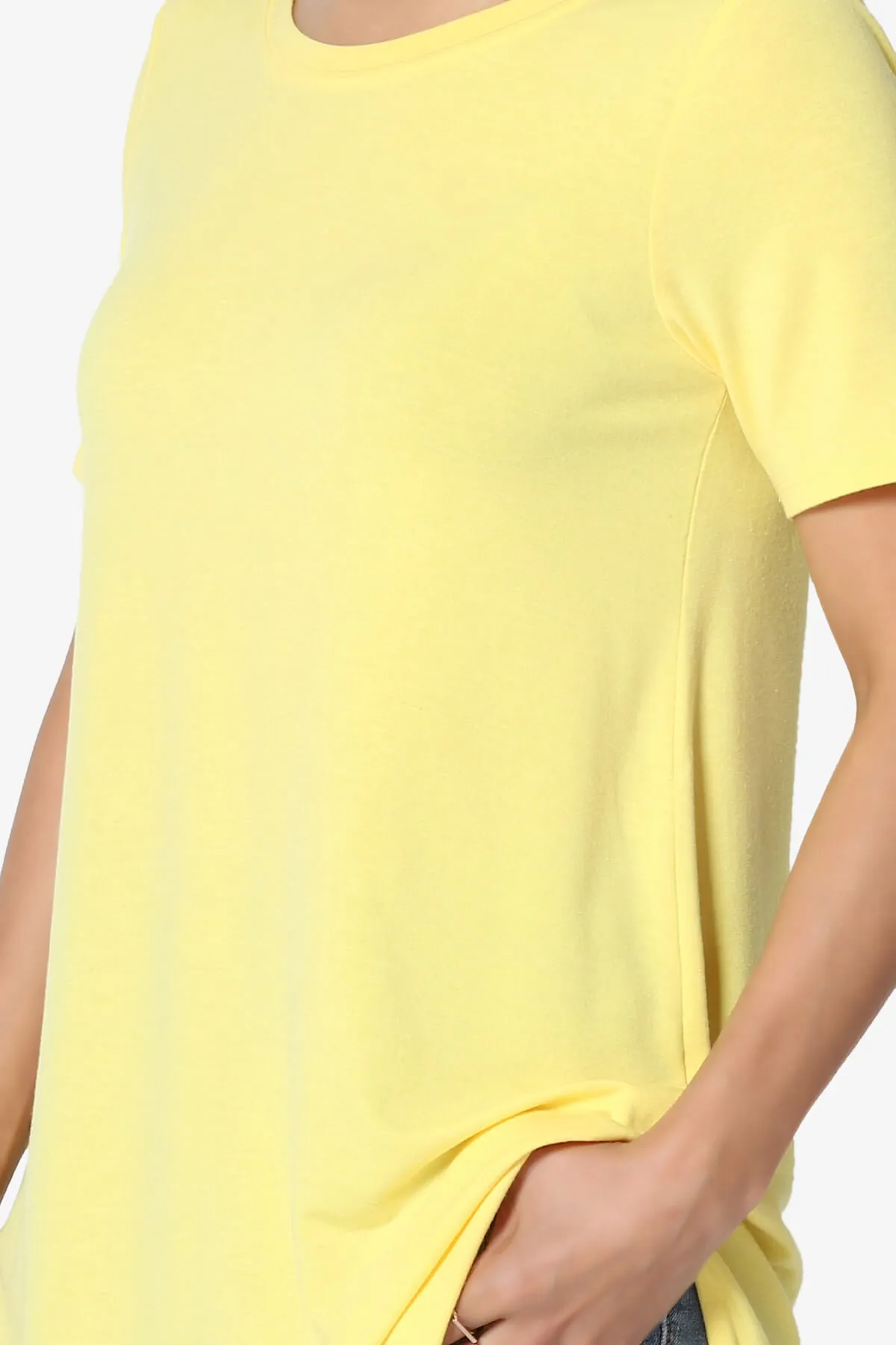 Tristan Essential Short Sleeve Round Hem Top PLUS