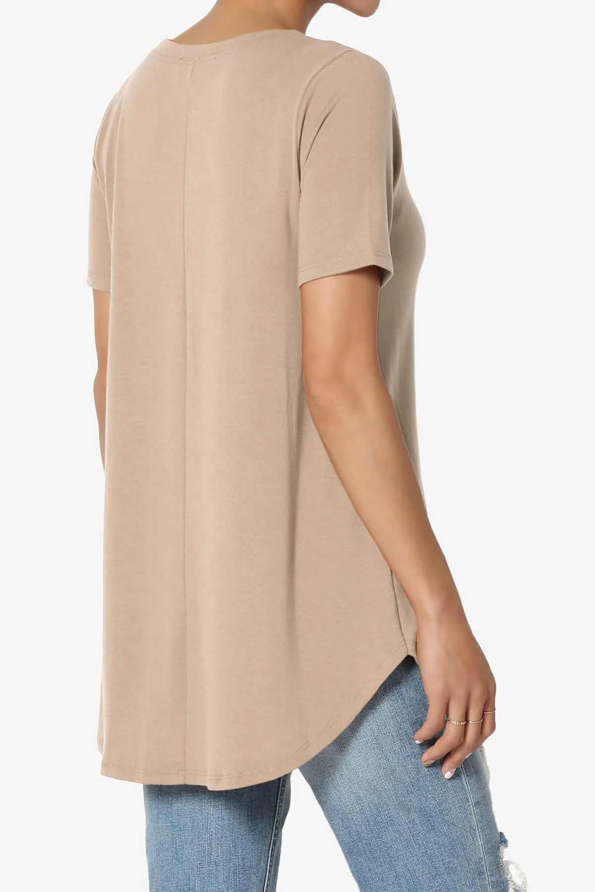 Tristan Essential Short Sleeve Round Hem Top PLUS
