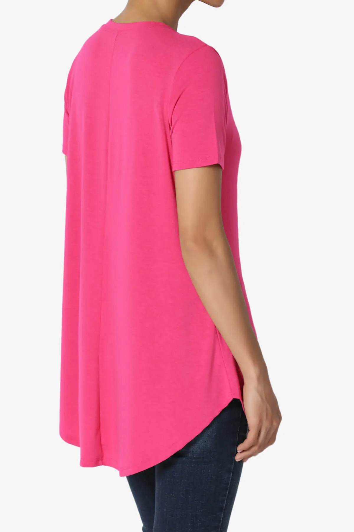 Tristan Essential Short Sleeve Round Hem Top PLUS