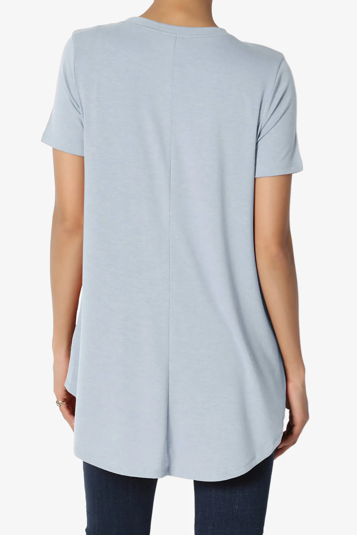 Tristan Essential Short Sleeve Round Hem Top PLUS