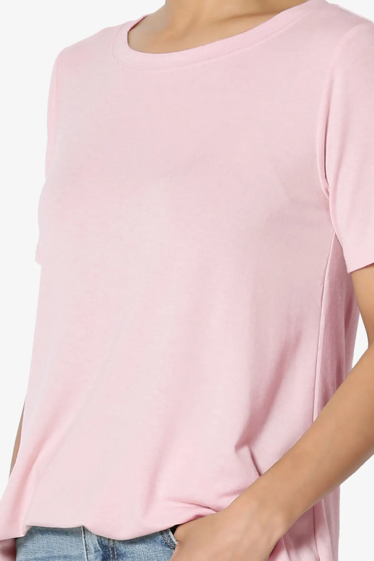 Tristan Essential Short Sleeve Round Hem Top PLUS