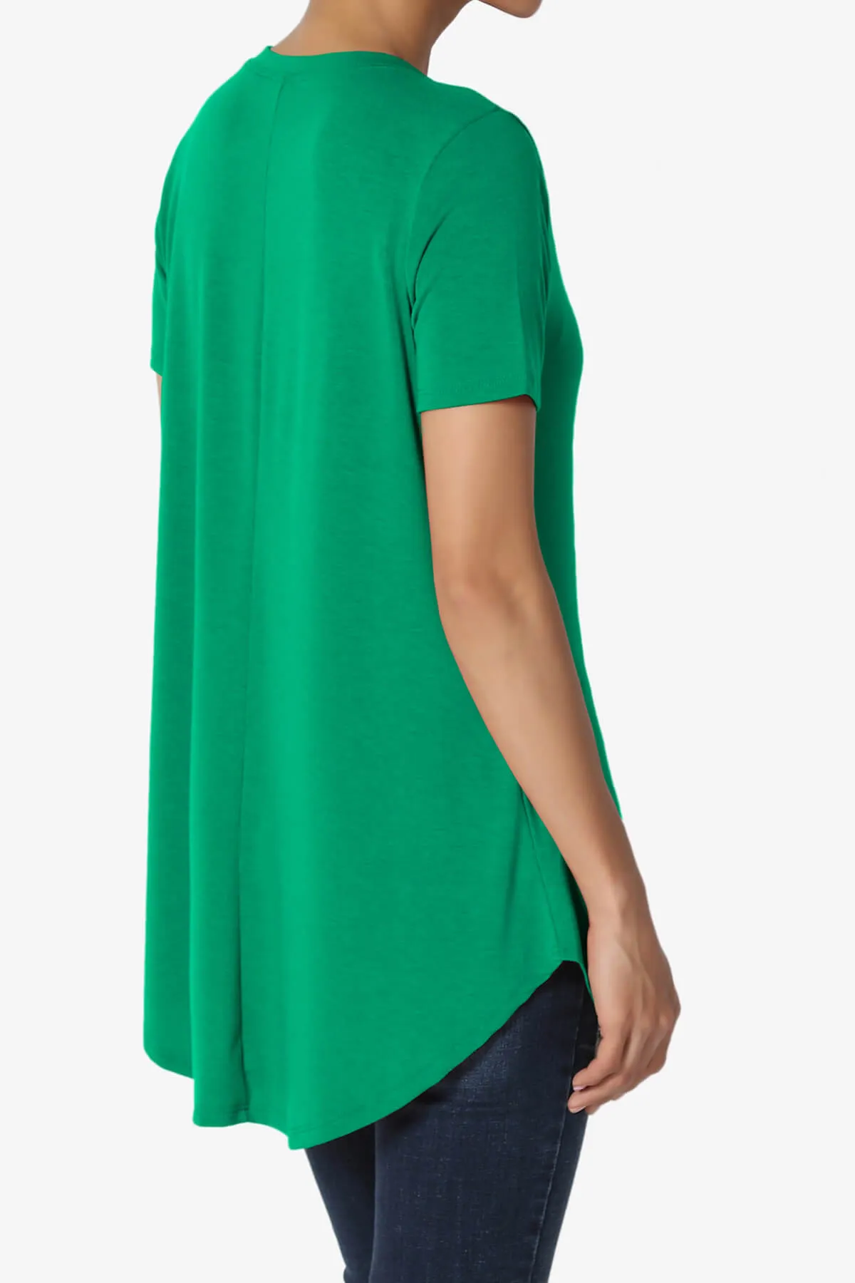 Tristan Essential Short Sleeve Round Hem Top PLUS