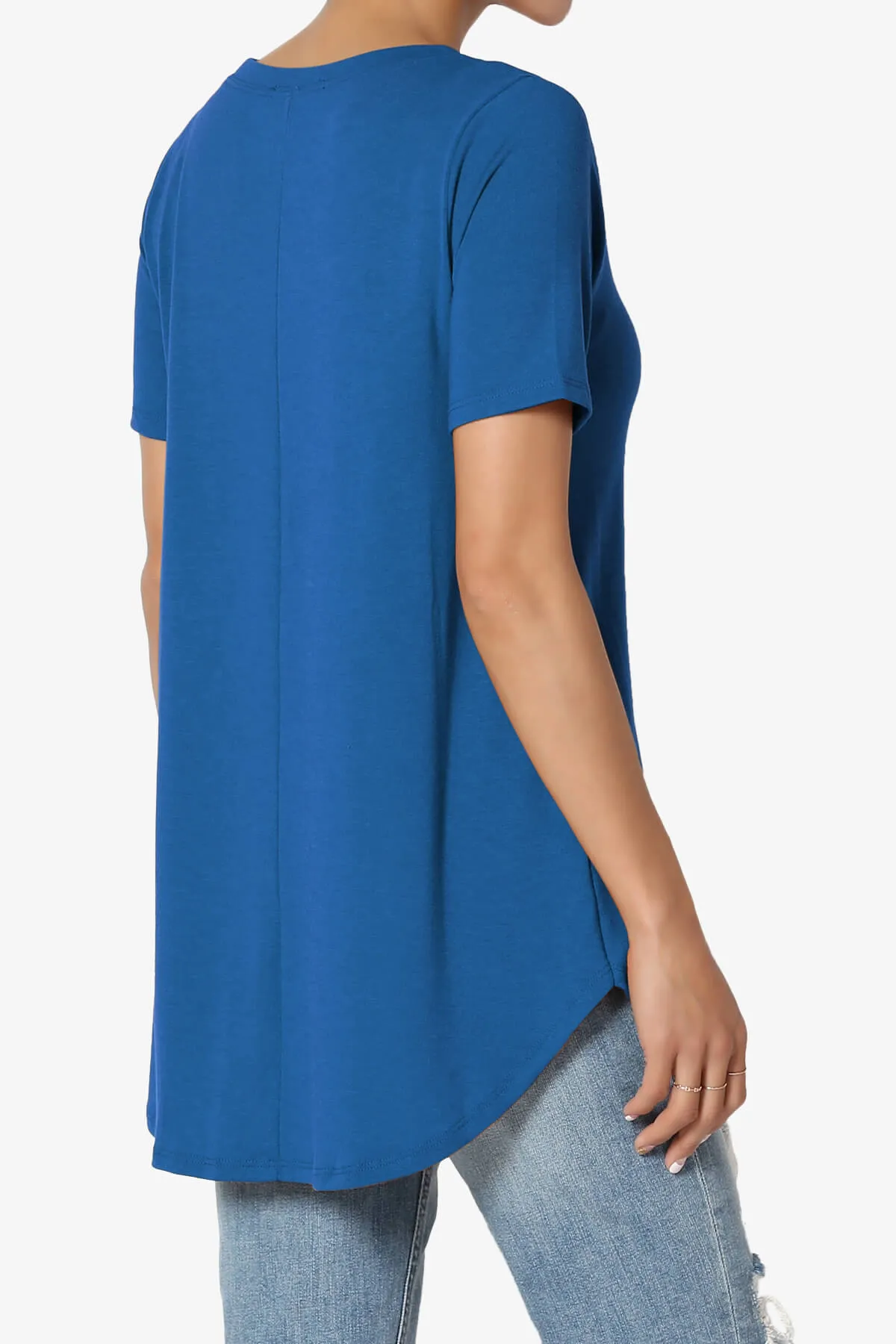 Tristan Essential Short Sleeve Round Hem Top PLUS