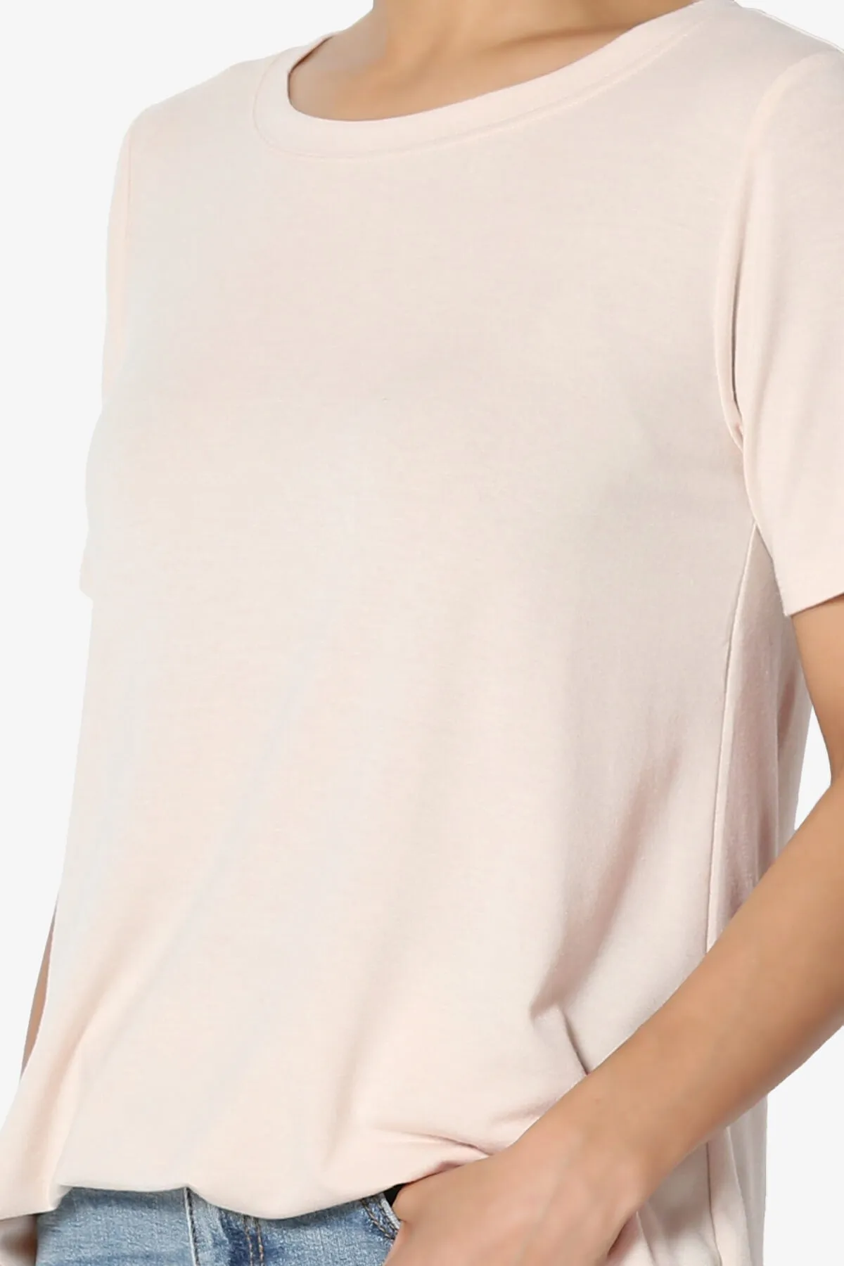 Tristan Essential Short Sleeve Round Hem Top PLUS
