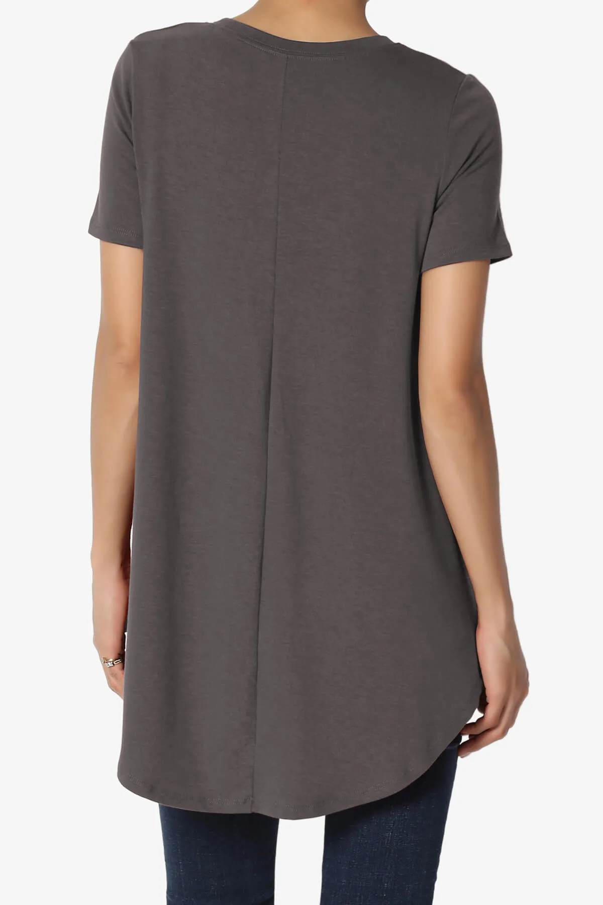 Tristan Essential Short Sleeve Round Hem Top PLUS