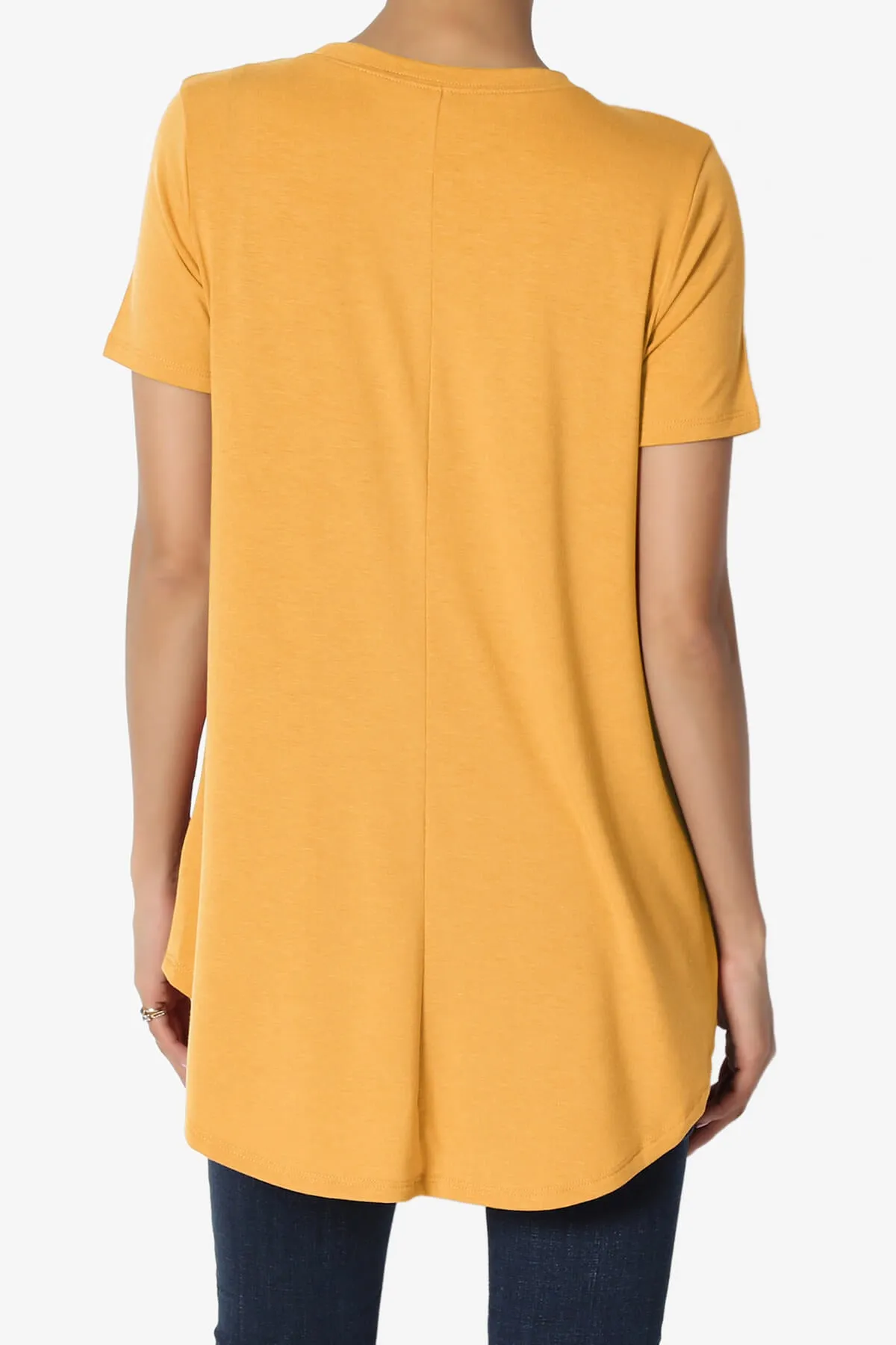 Tristan Essential Short Sleeve Round Hem Top PLUS
