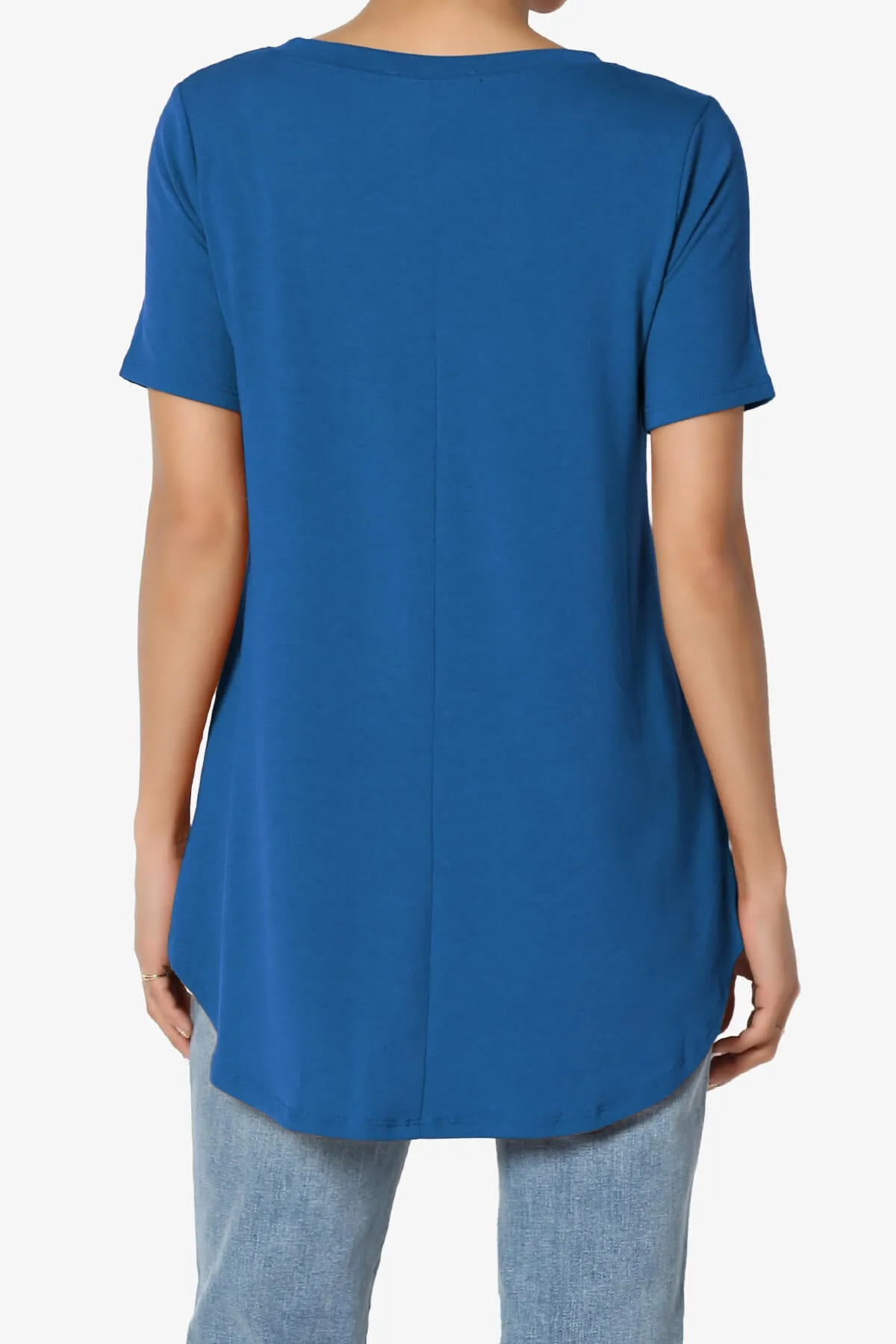 Tristan Essential Short Sleeve Round Hem Top PLUS