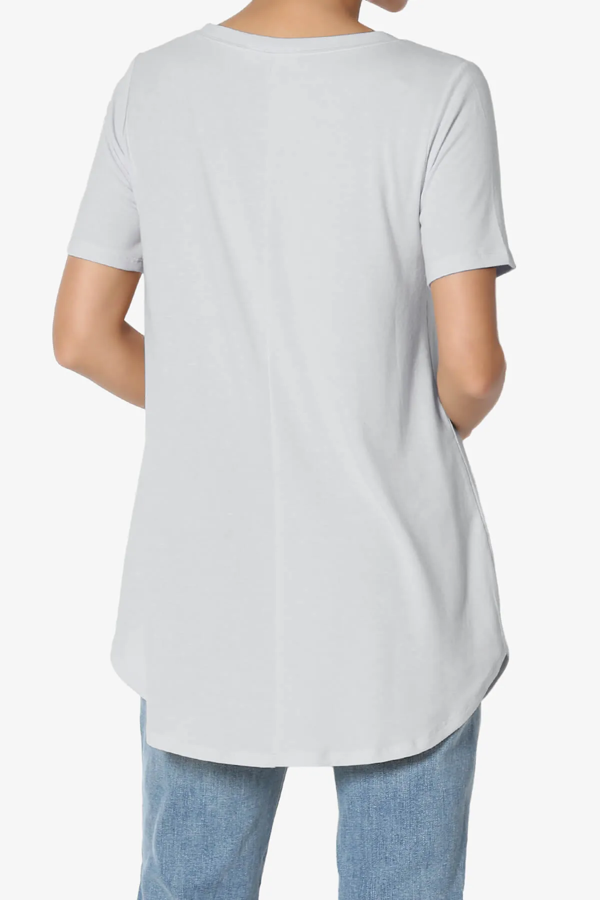 Tristan Essential Short Sleeve Round Hem Top PLUS