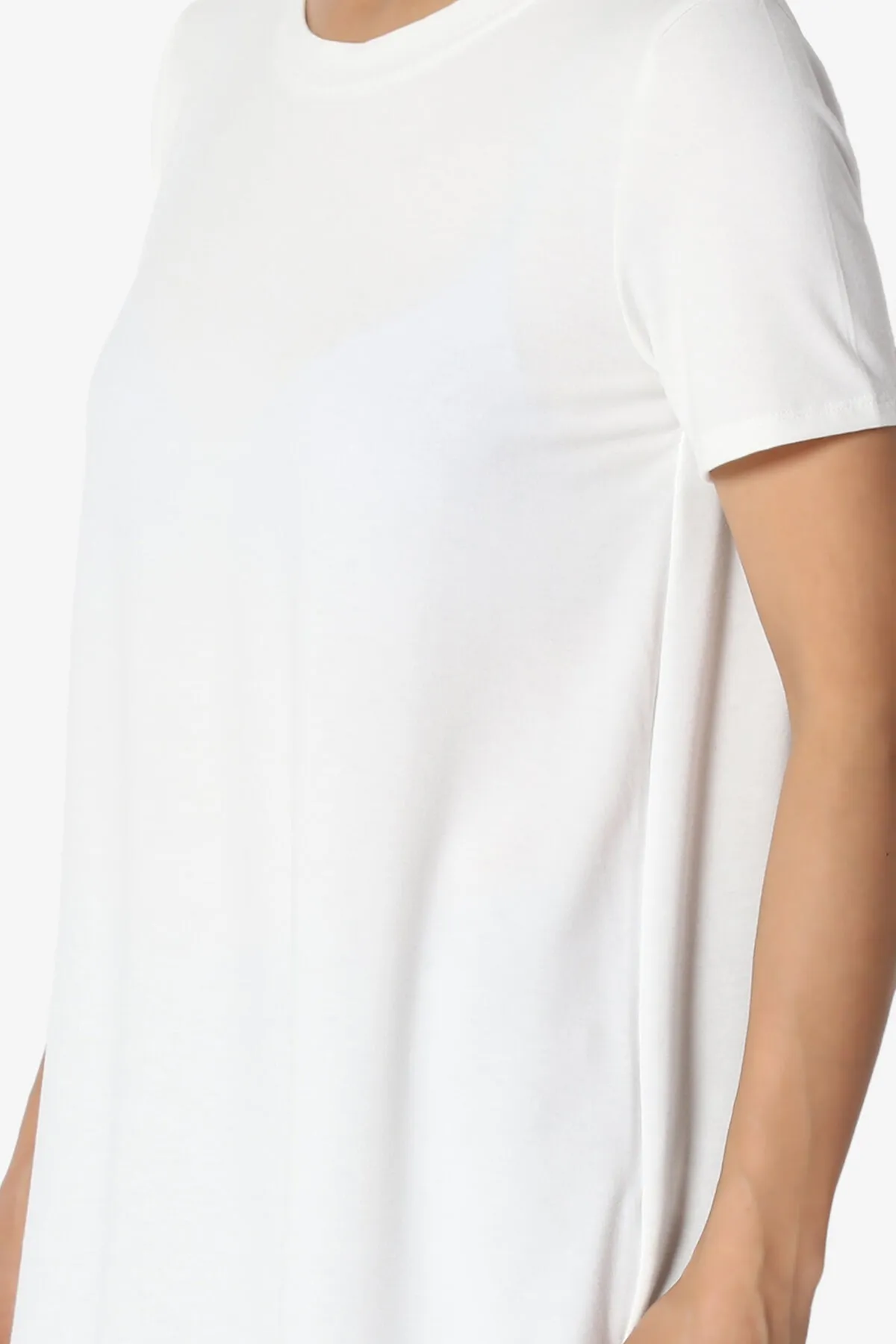 Tristan Essential Short Sleeve Round Hem Top PLUS