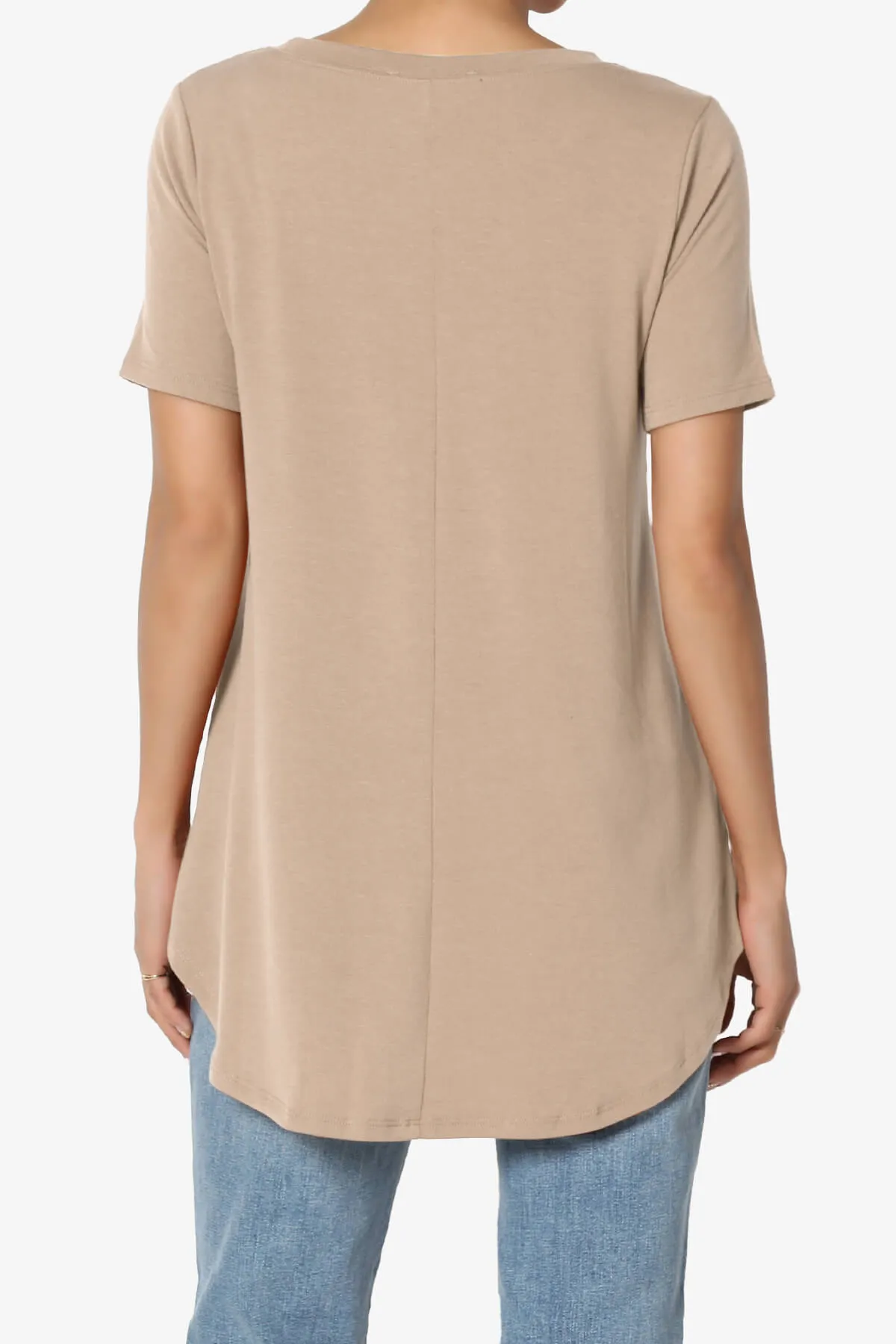 Tristan Essential Short Sleeve Round Hem Top PLUS