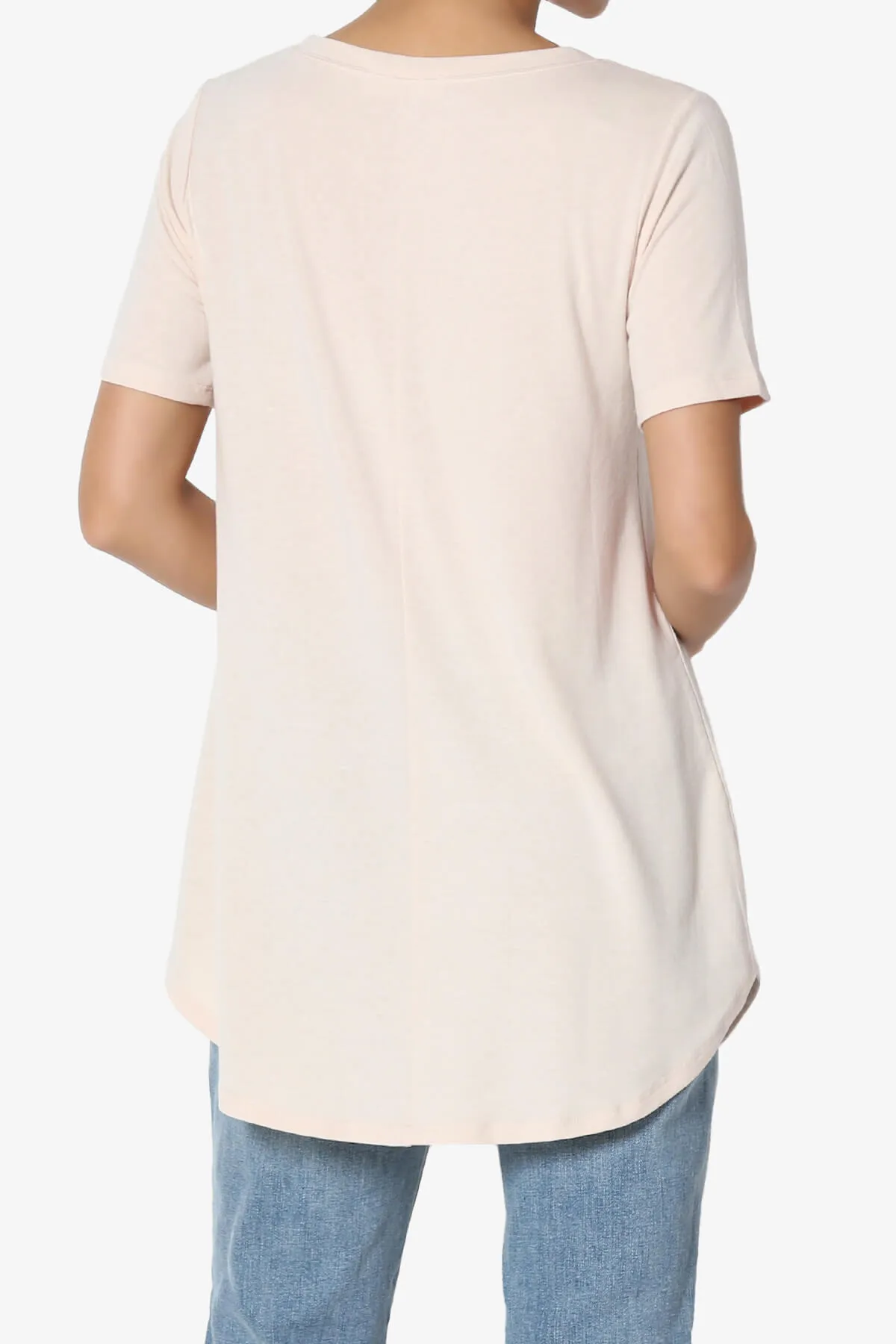 Tristan Essential Short Sleeve Round Hem Top PLUS