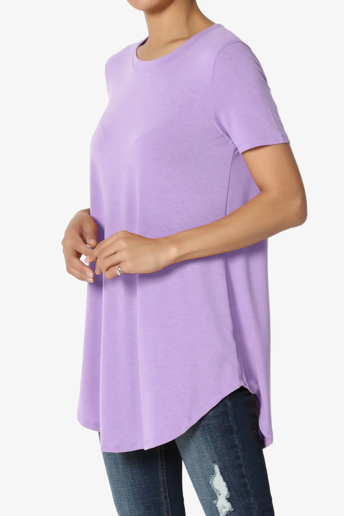 Tristan Essential Short Sleeve Round Hem Top PLUS
