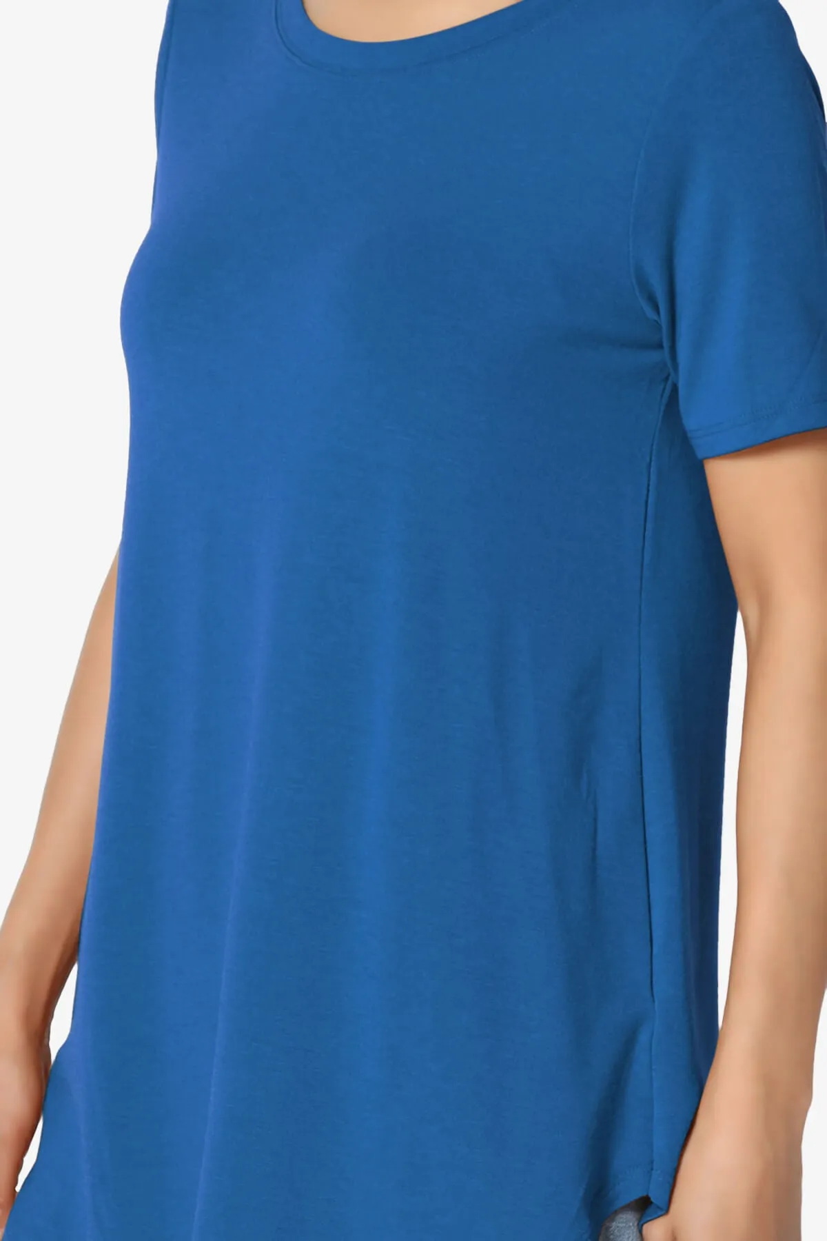 Tristan Essential Short Sleeve Round Hem Top PLUS