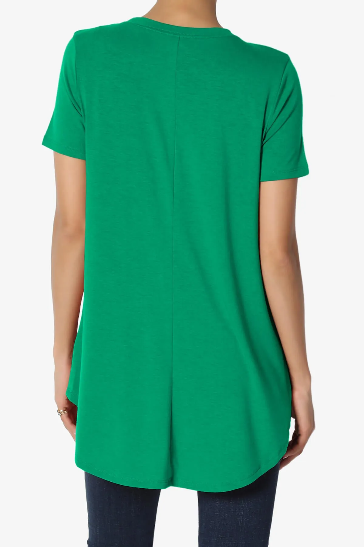 Tristan Essential Short Sleeve Round Hem Top PLUS