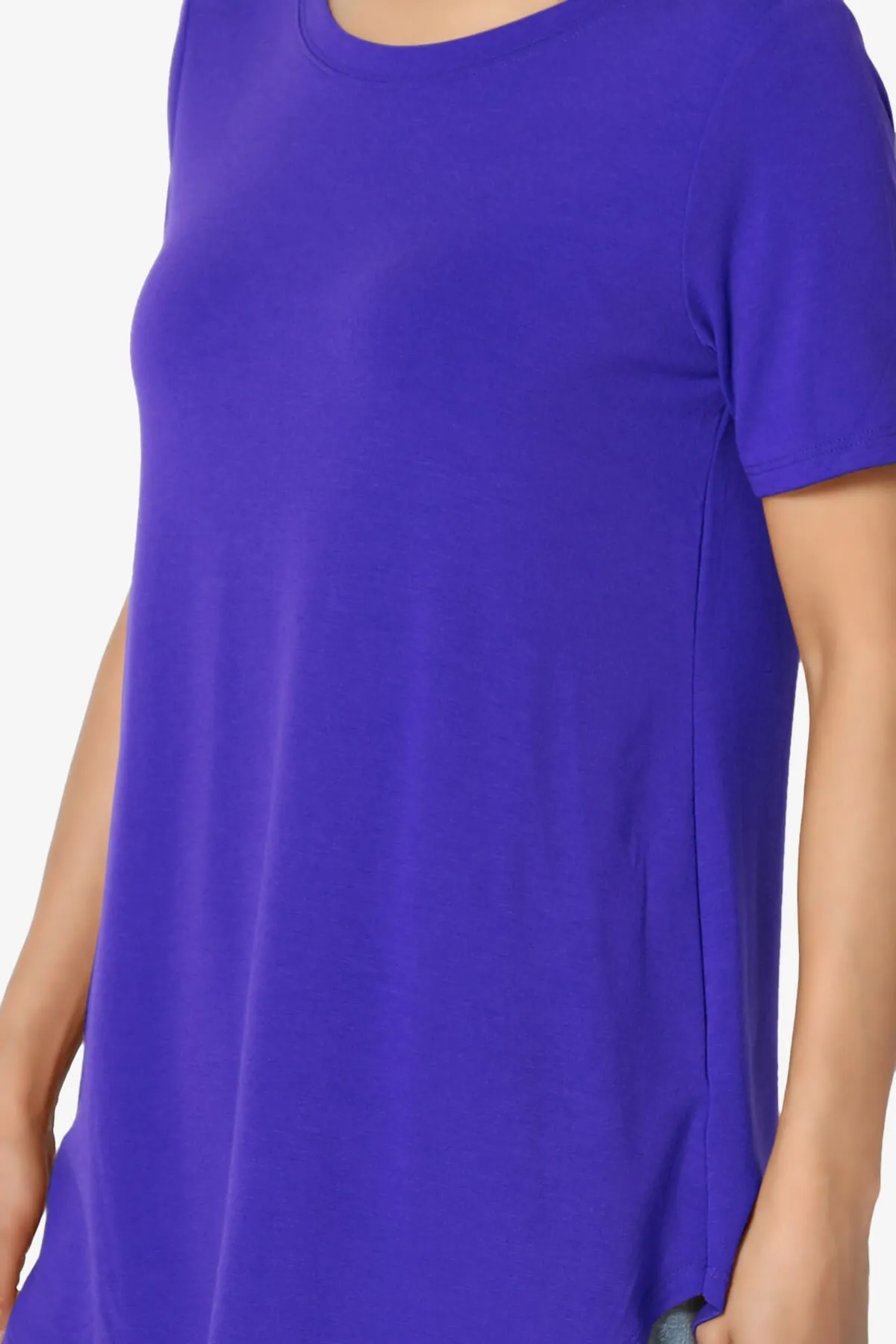 Tristan Essential Short Sleeve Round Hem Top PLUS