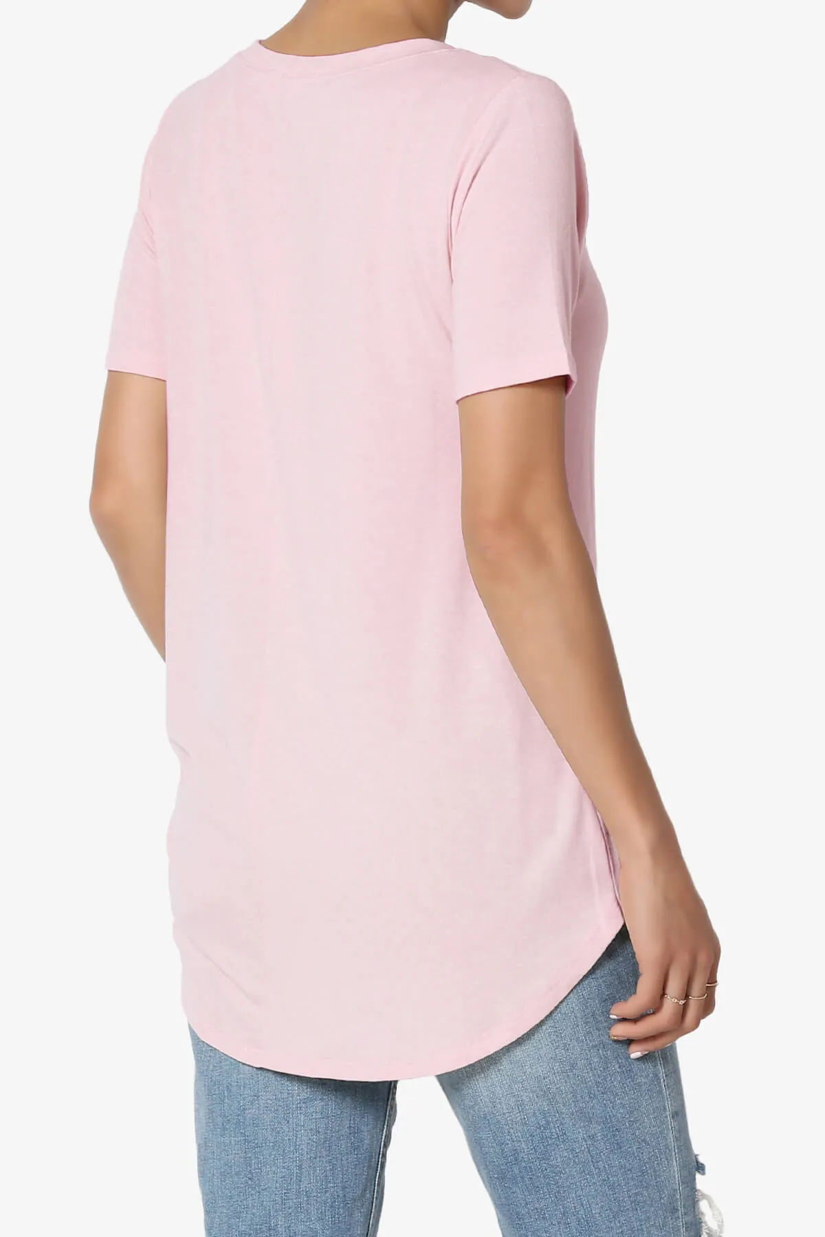 Tristan Essential Short Sleeve Round Hem Top PLUS