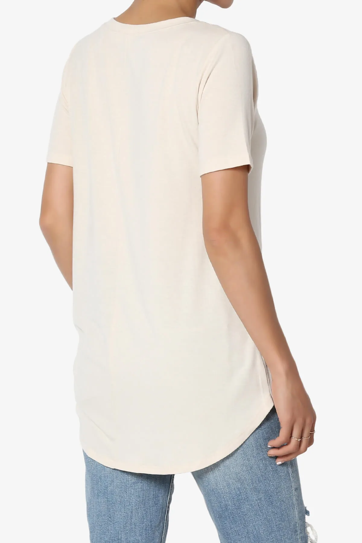 Tristan Essential Short Sleeve Round Hem Top PLUS