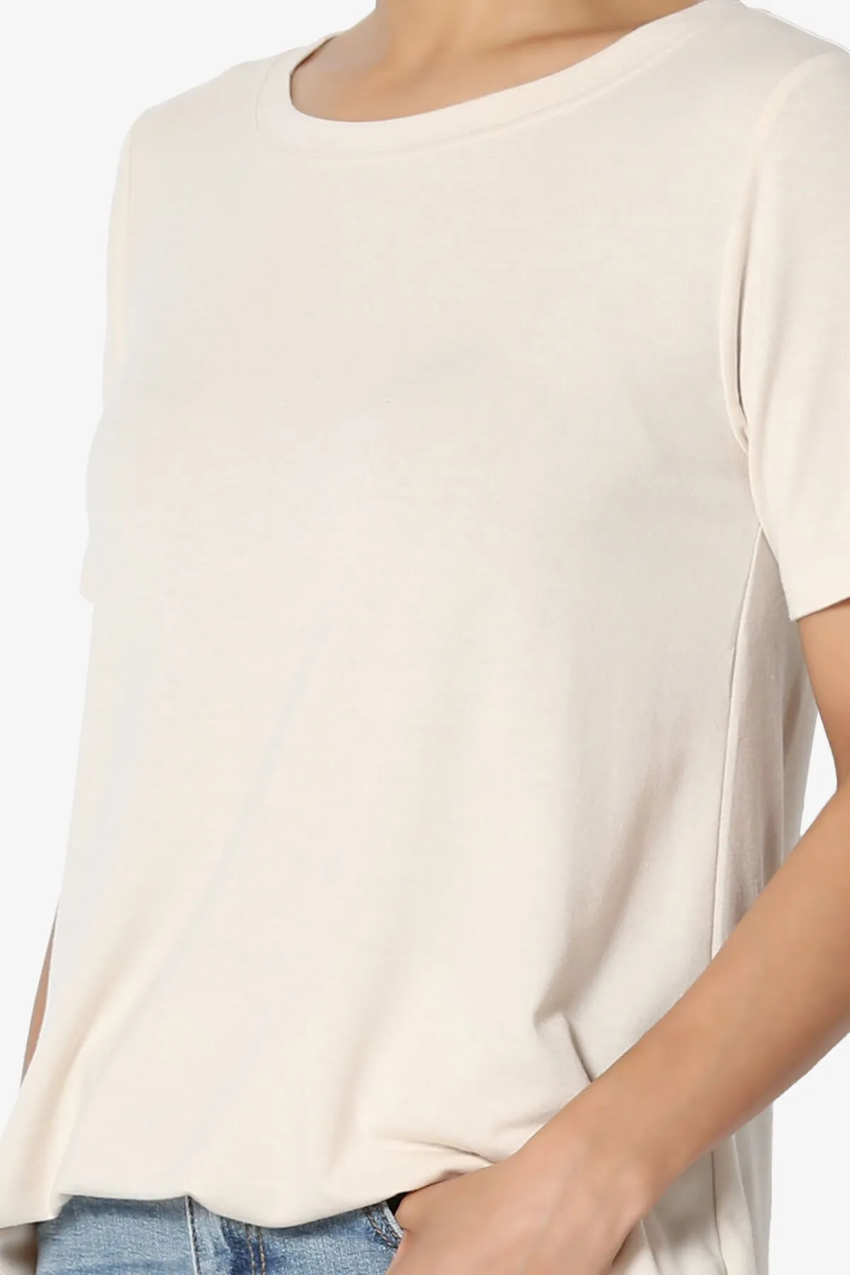Tristan Essential Short Sleeve Round Hem Top PLUS