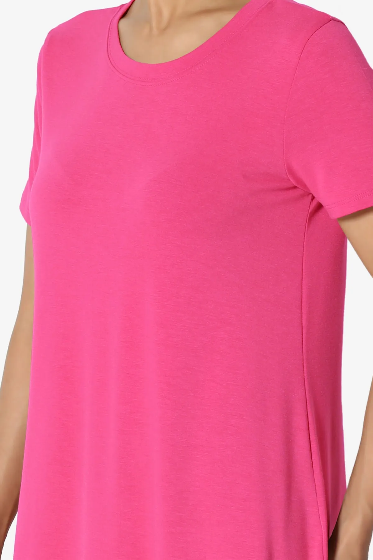 Tristan Essential Short Sleeve Round Hem Top PLUS