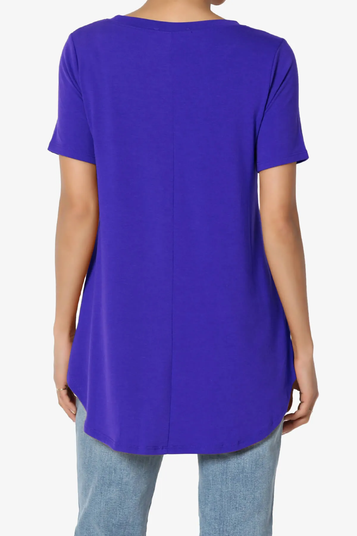Tristan Essential Short Sleeve Round Hem Top PLUS