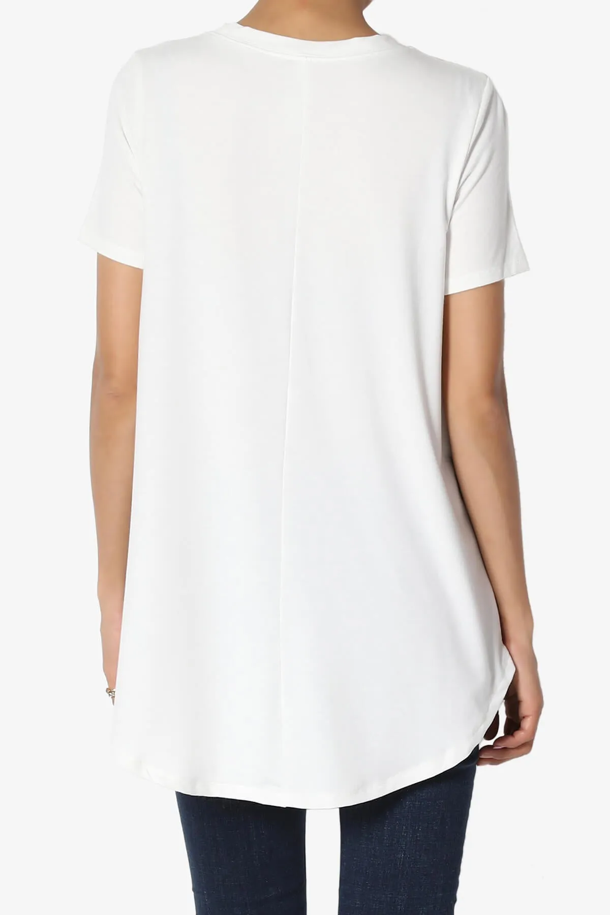 Tristan Essential Short Sleeve Round Hem Top PLUS