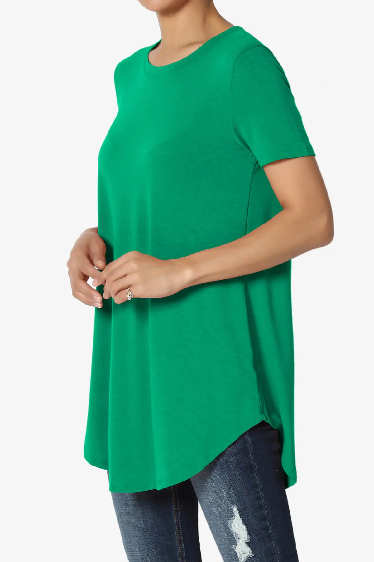 Tristan Essential Short Sleeve Round Hem Top PLUS