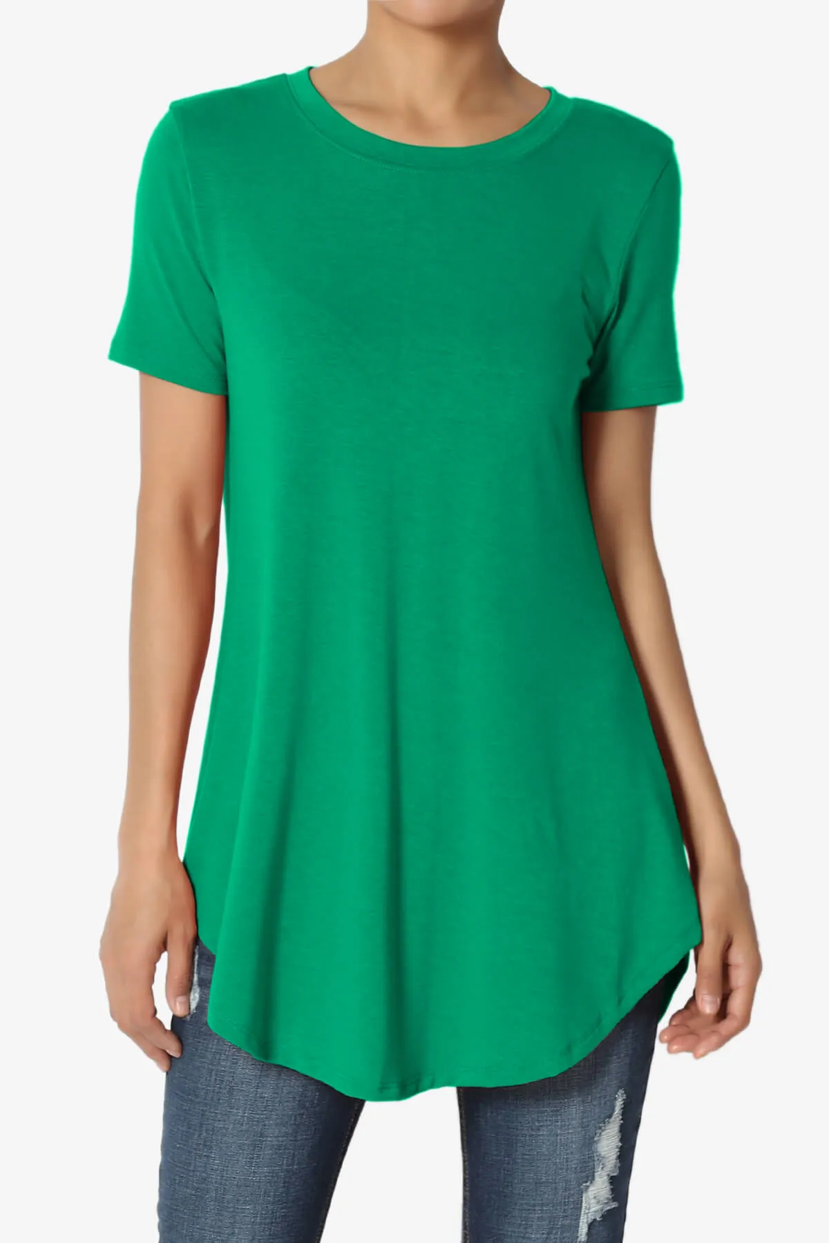 Tristan Essential Short Sleeve Round Hem Top PLUS