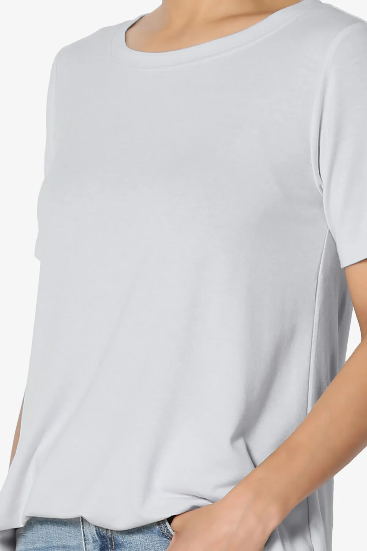 Tristan Essential Short Sleeve Round Hem Top PLUS