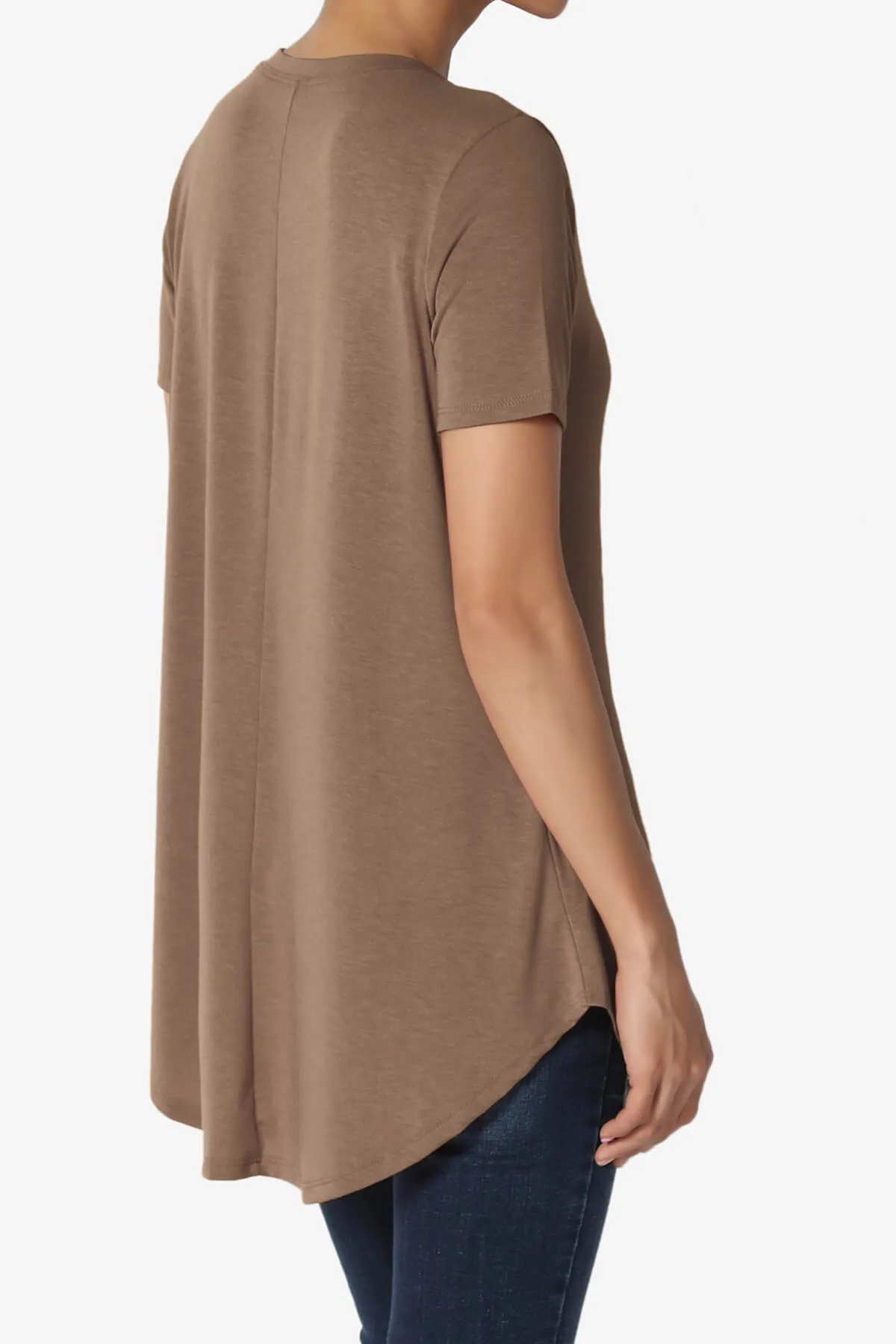 Tristan Essential Short Sleeve Round Hem Top PLUS