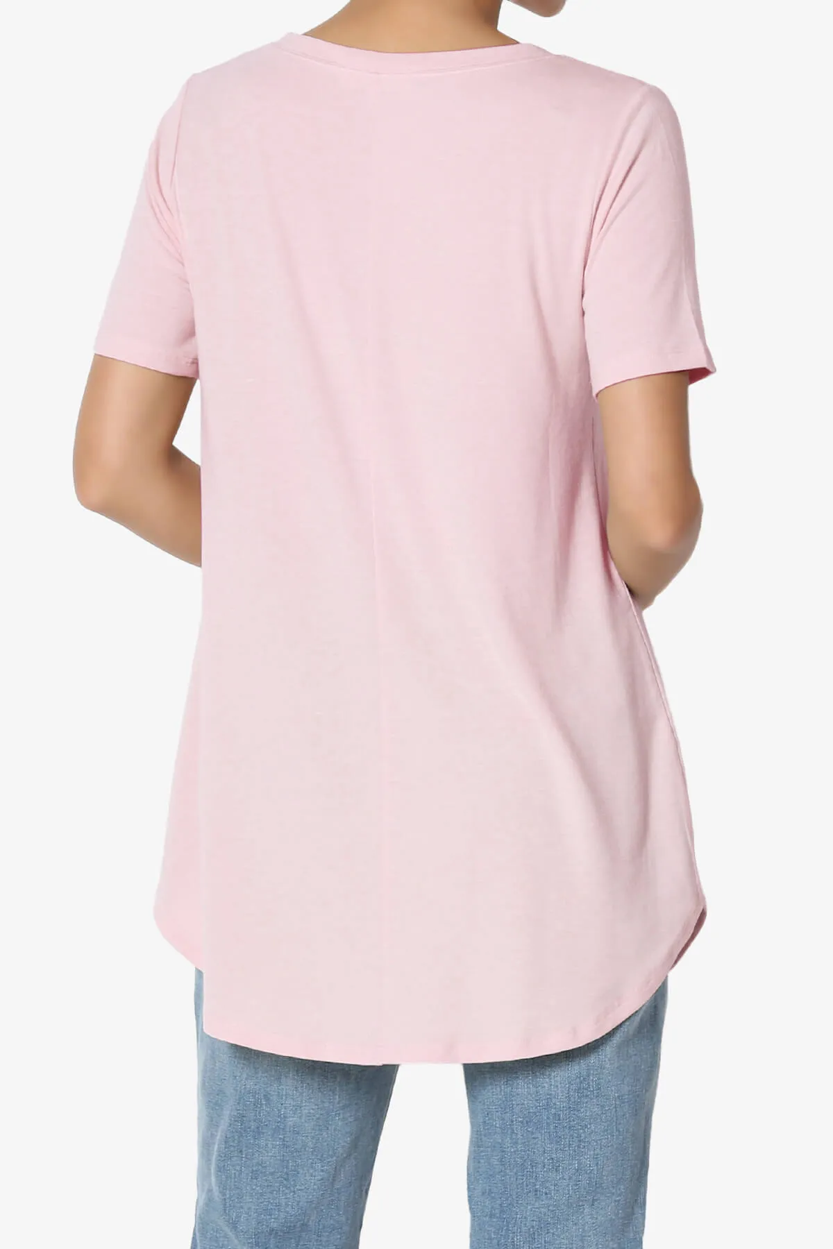 Tristan Essential Short Sleeve Round Hem Top PLUS