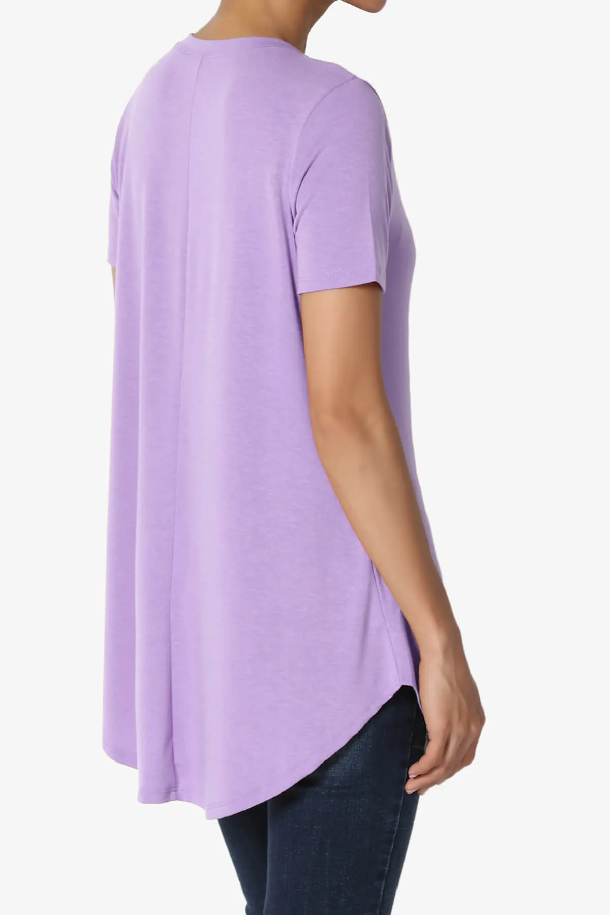 Tristan Essential Short Sleeve Round Hem Top PLUS