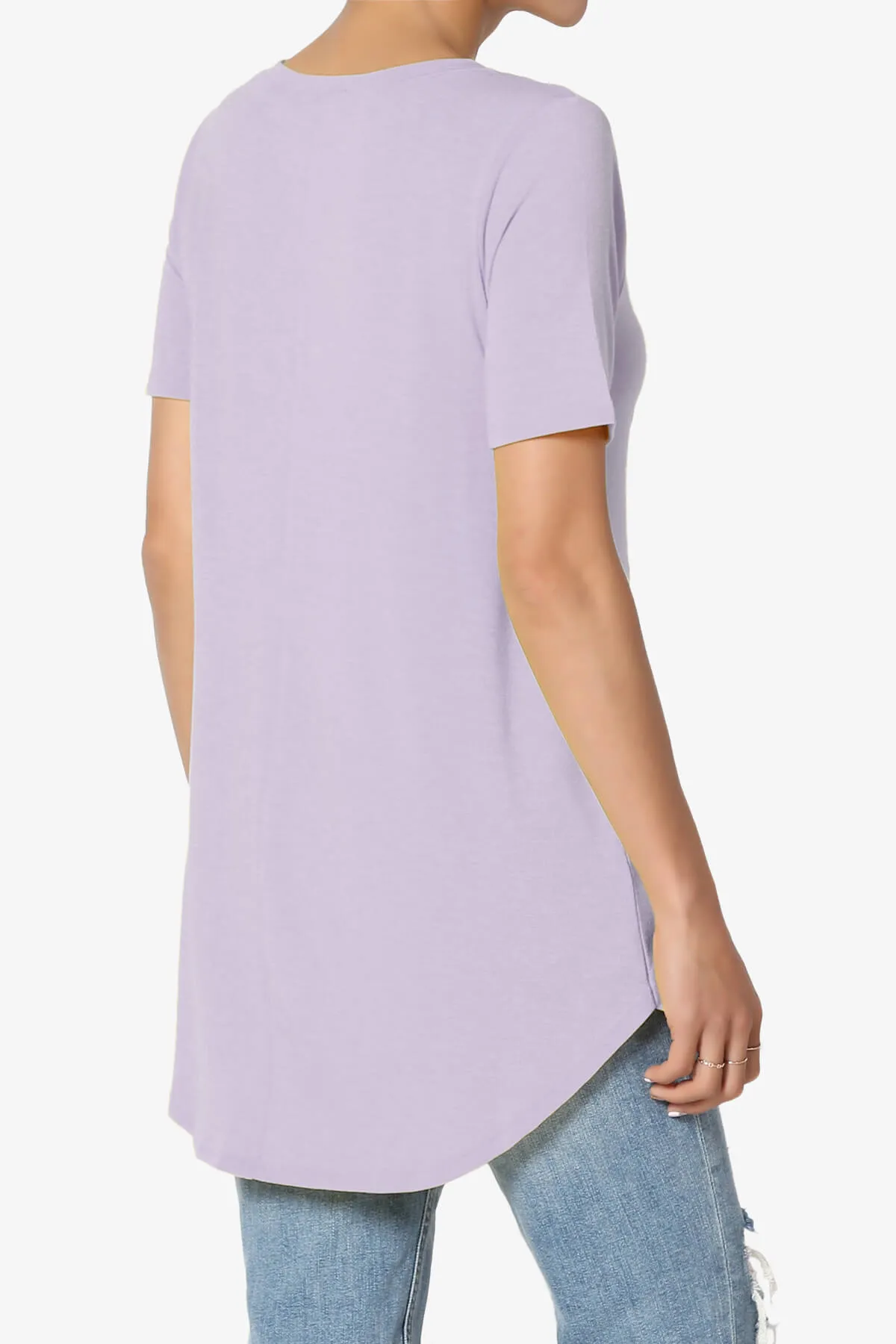 Tristan Essential Short Sleeve Round Hem Top PLUS