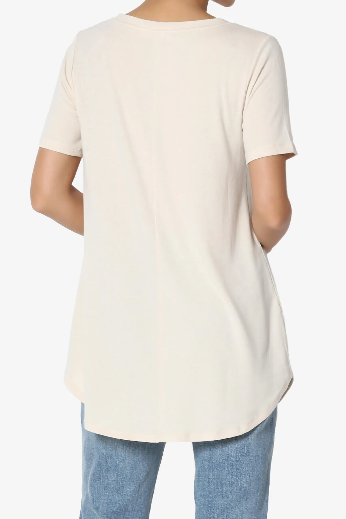 Tristan Essential Short Sleeve Round Hem Top PLUS